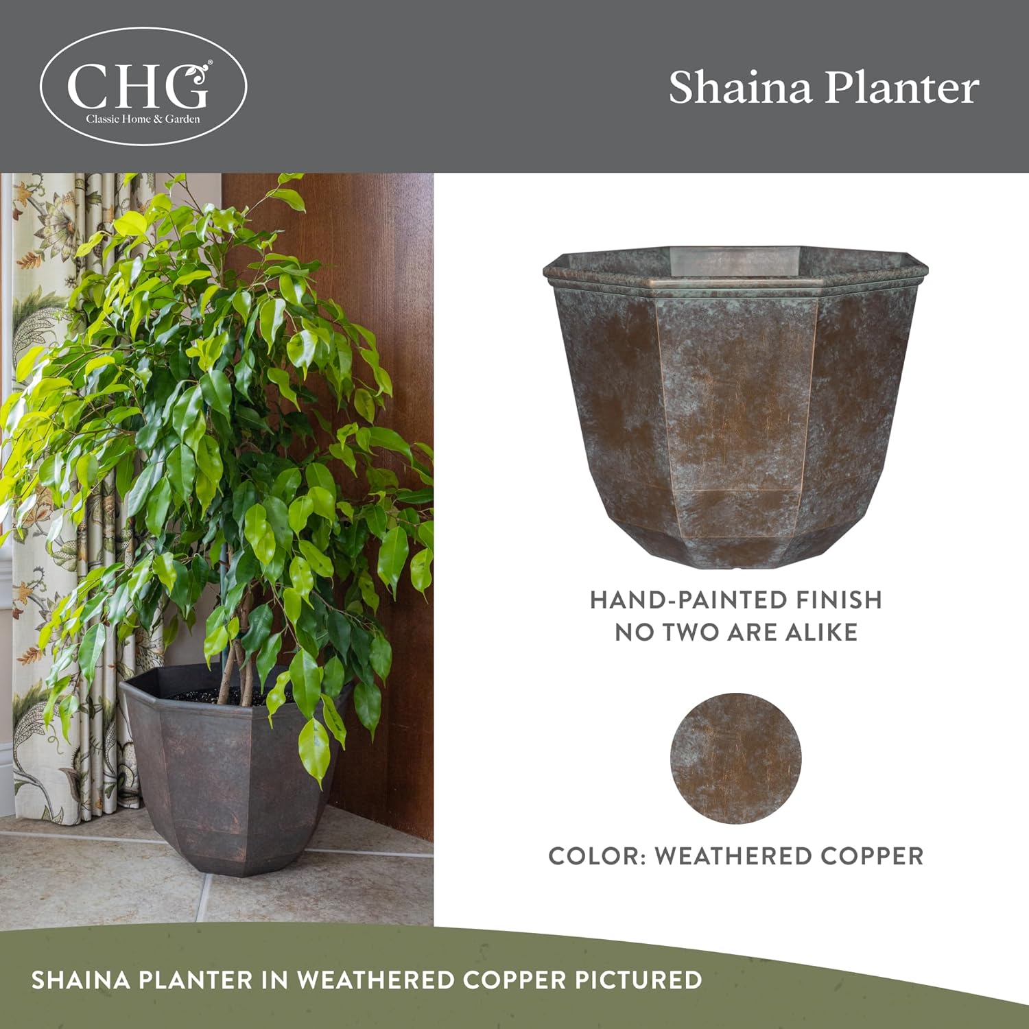 Classic Home and Garden Shaina Planting Pots - Lightweight Indoor & Ou