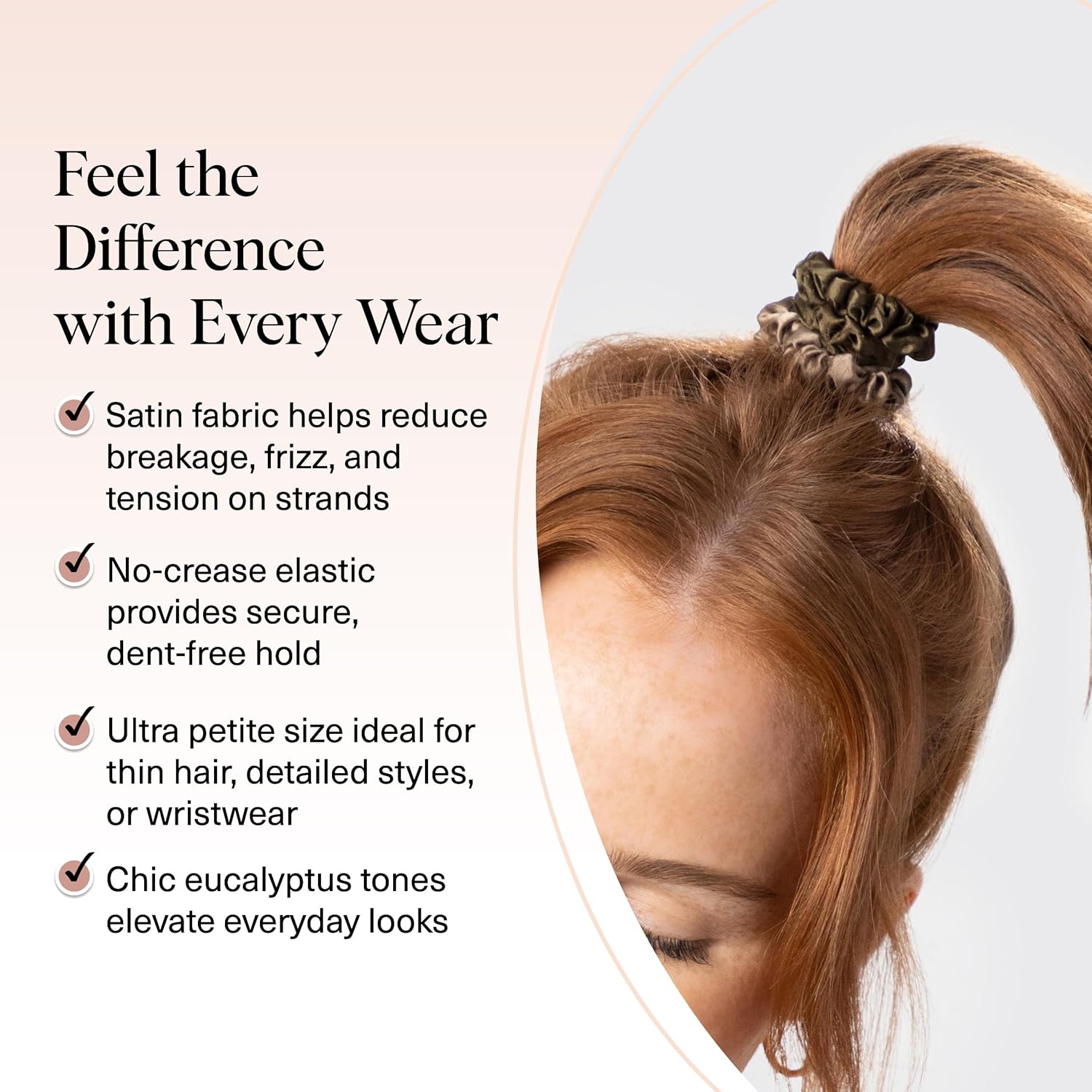 Kitsch Ultra-Petite Satin Scrunchies for Women - No Crease, Frizz-Free
