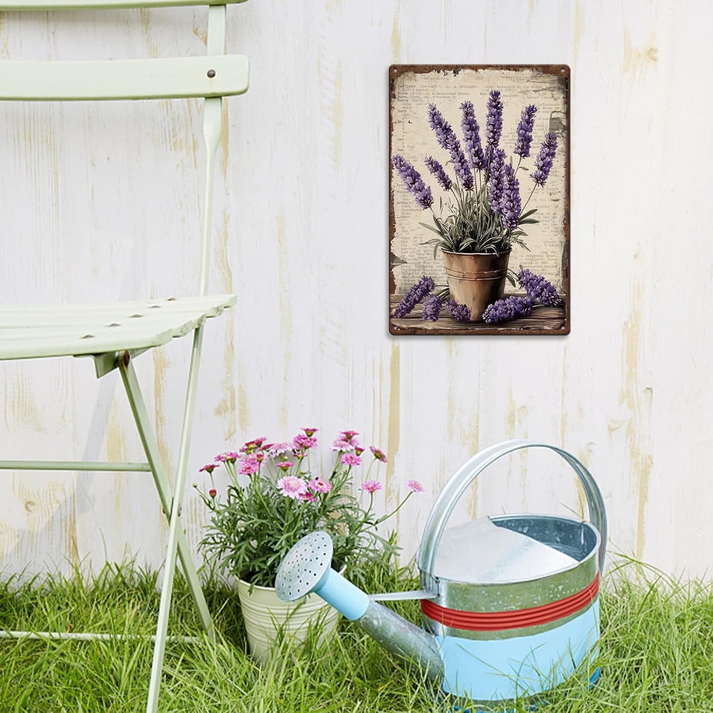 SUPERDANT Lavender Tin Signs Flowers Metal Sign Poster Plants Vintage 