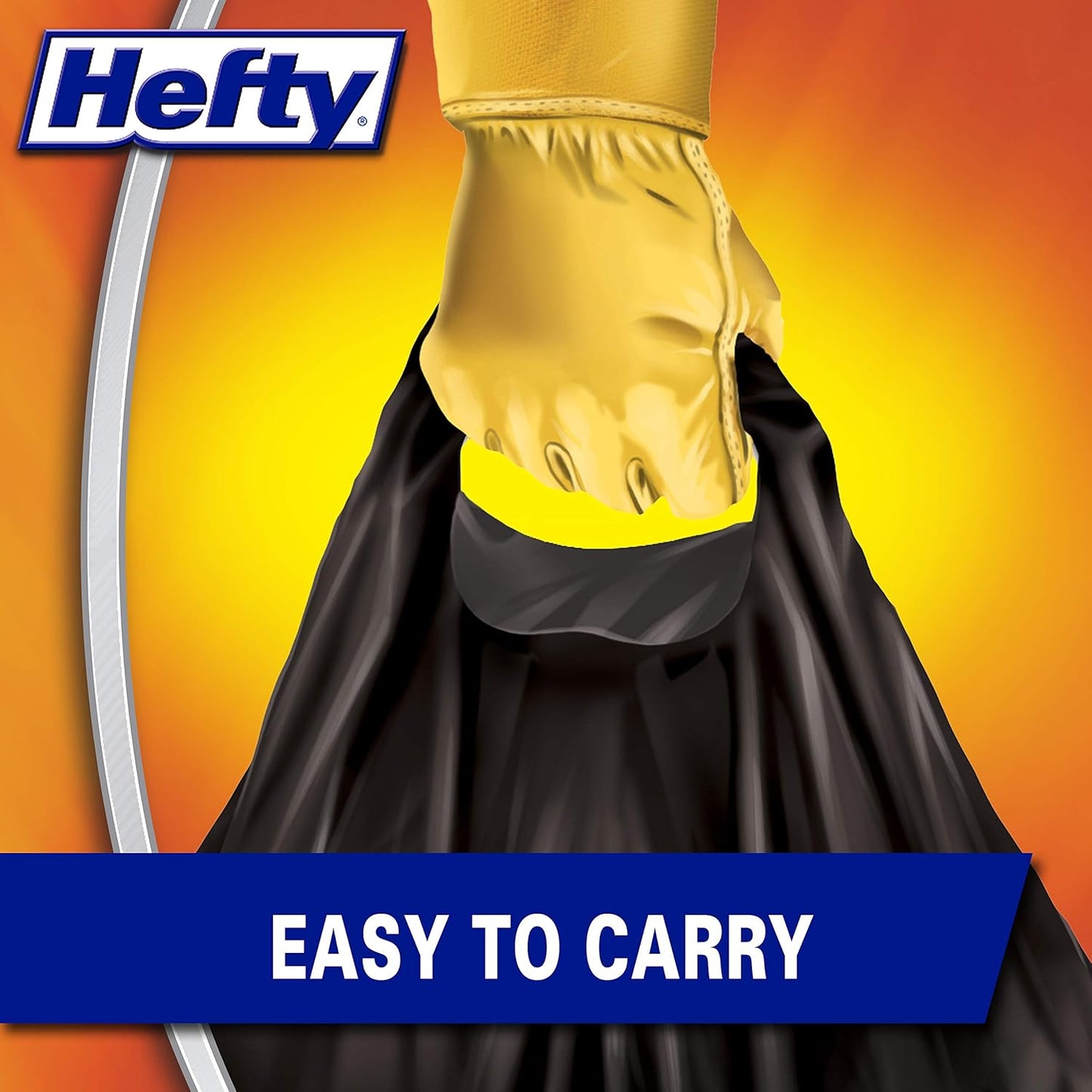 Hefty Load & Carry Heavy Duty Contractor Large Trash Bags, 42 Gallon, 