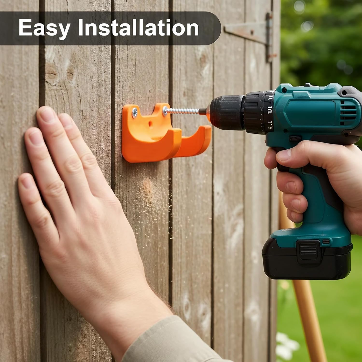 2-Pack Outdoor Garden Tool Hangers with Screws, Tool Storage Rack for 