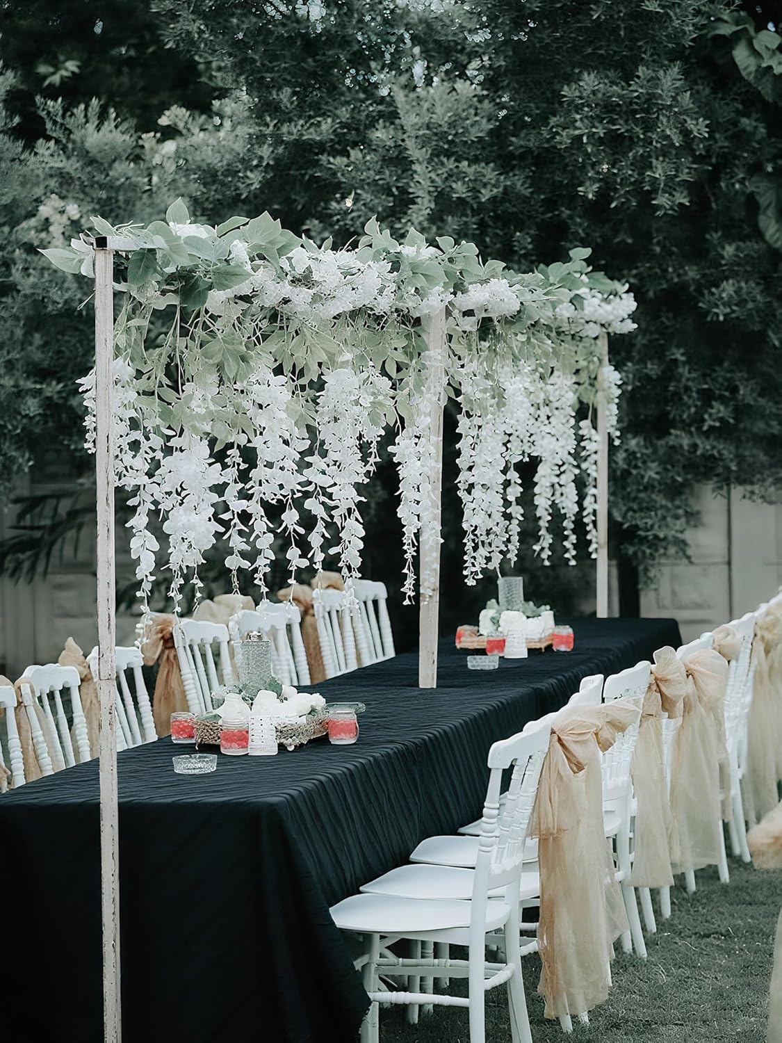30 Branches Wisteria Hanging Flowers White Artificial Wisteria Hanging
