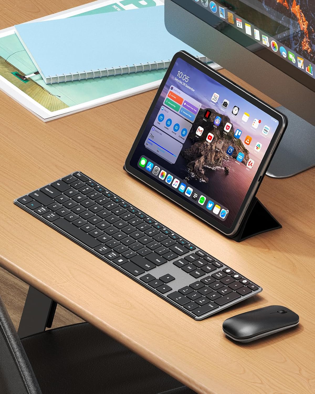 seenda Wireless Bluetooth Keyboard and Mouse Combo, SKM64-3 Rechargeab