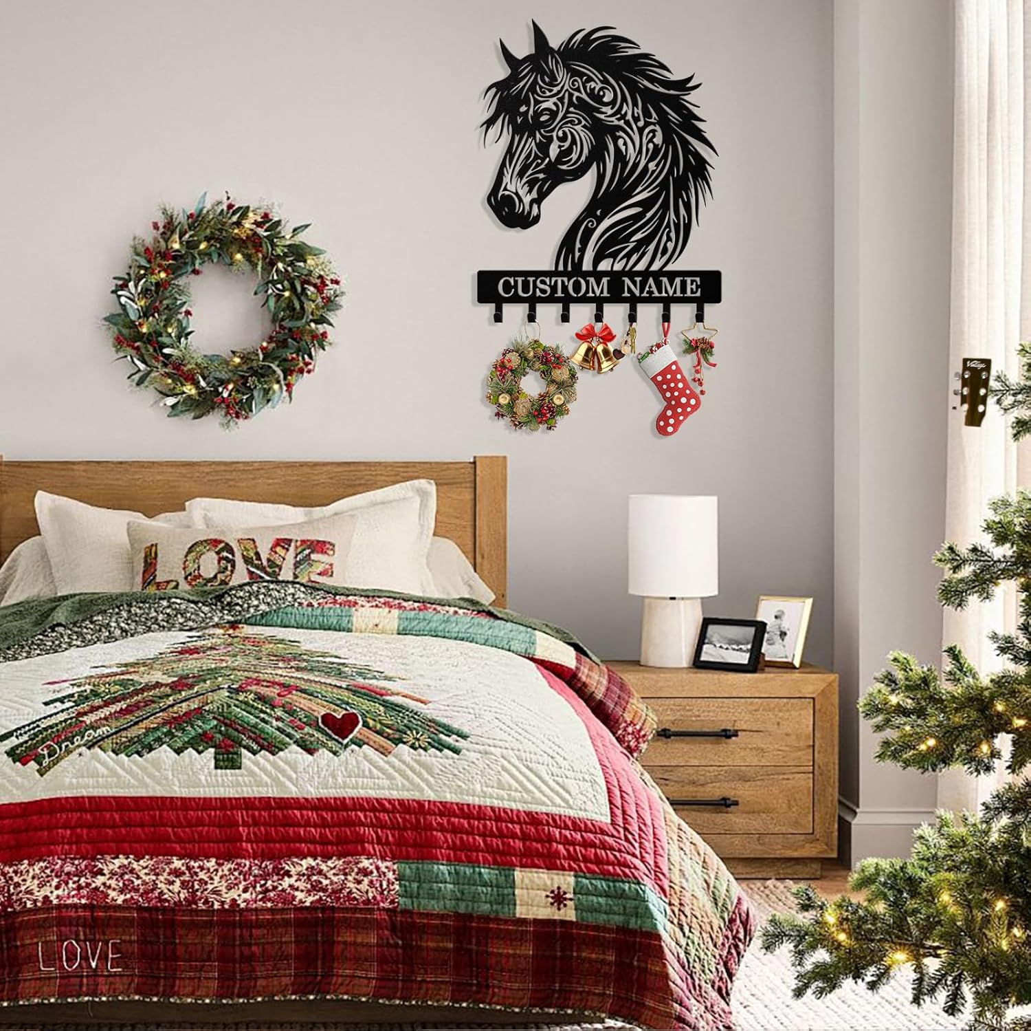 Personalized Horse Key Holder Wall Mount, Custom Metal Keys Holder for