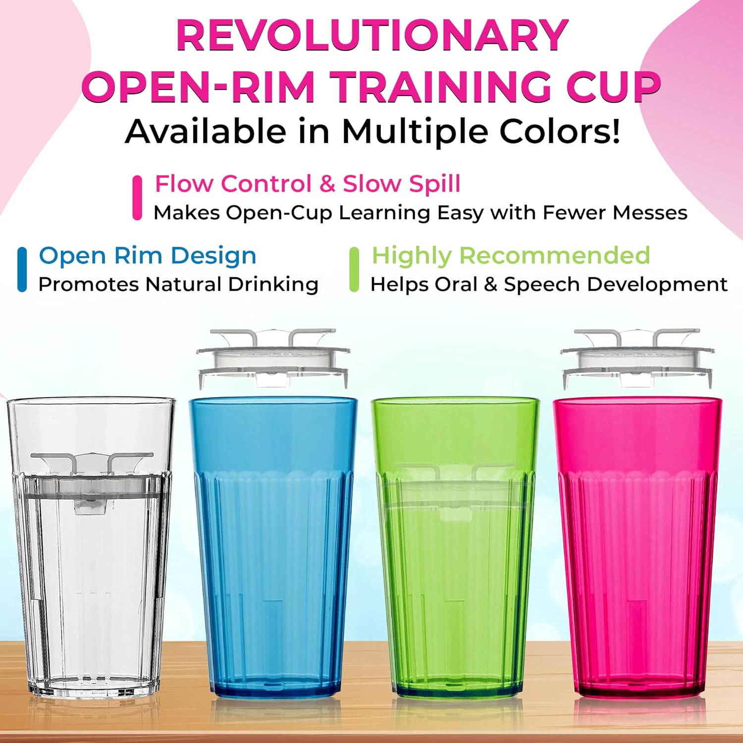 BUNDLE: Reflo Smart Cup (Clear 1-Pack) Open Training Cup, Toddler Cup,