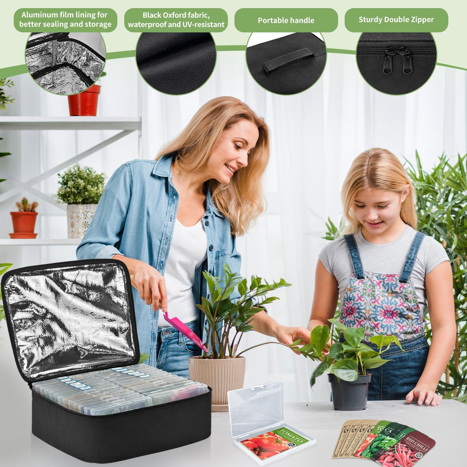 Boczif 26 Slots Seed Storage Organizer Box with Insulated Bag Seed Env