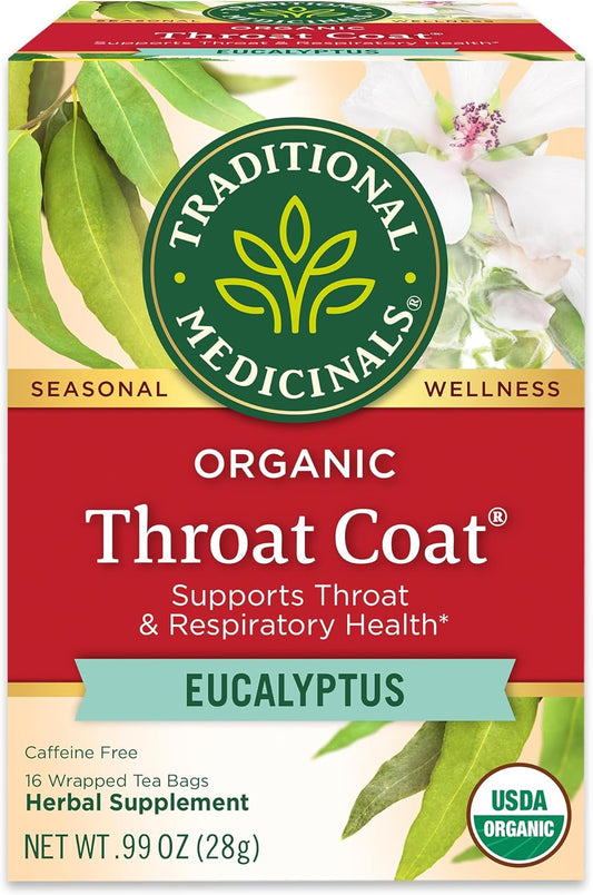 Traditional Medicinals Organic, Throat Coat Tea, Eucalyptus & Slippery