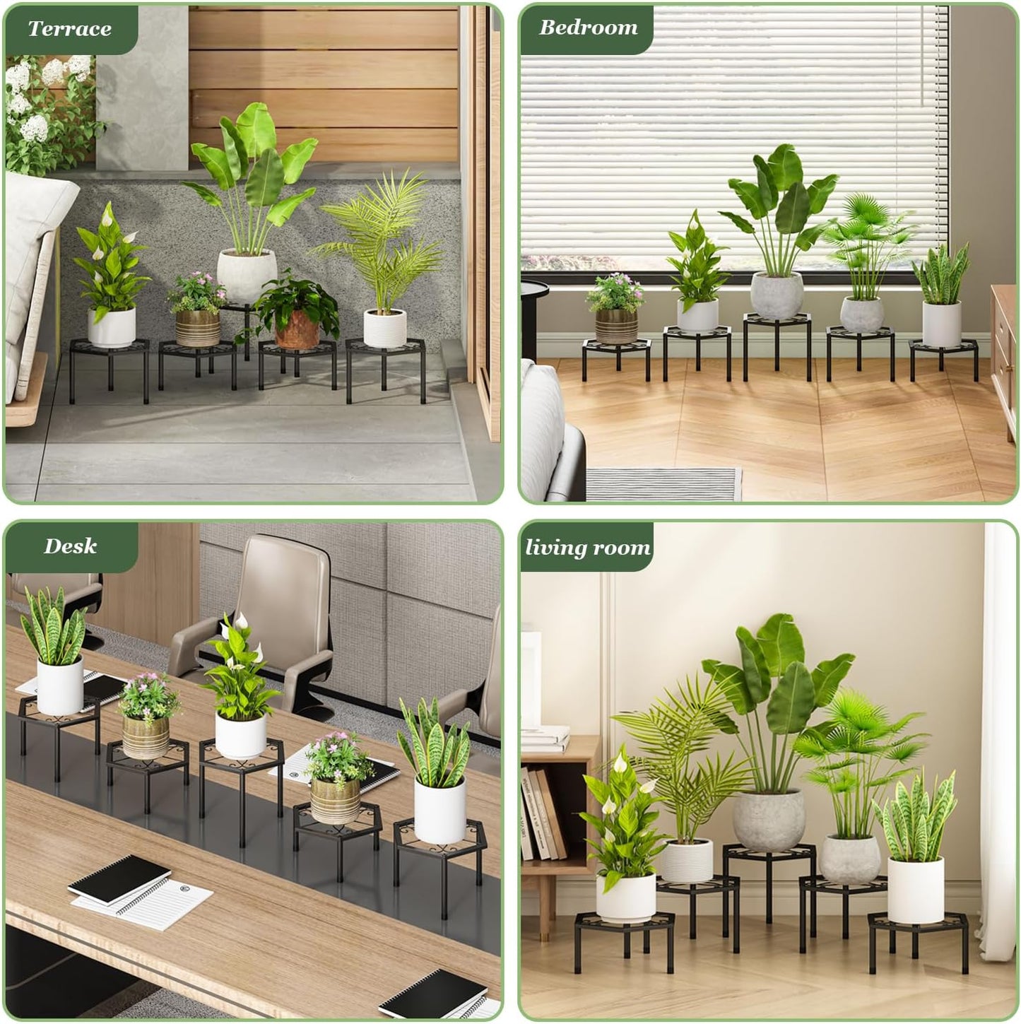 5-Pack Metal Plant Stands, Anti-Rust Iron Flower Pot Stand Plant Pot S