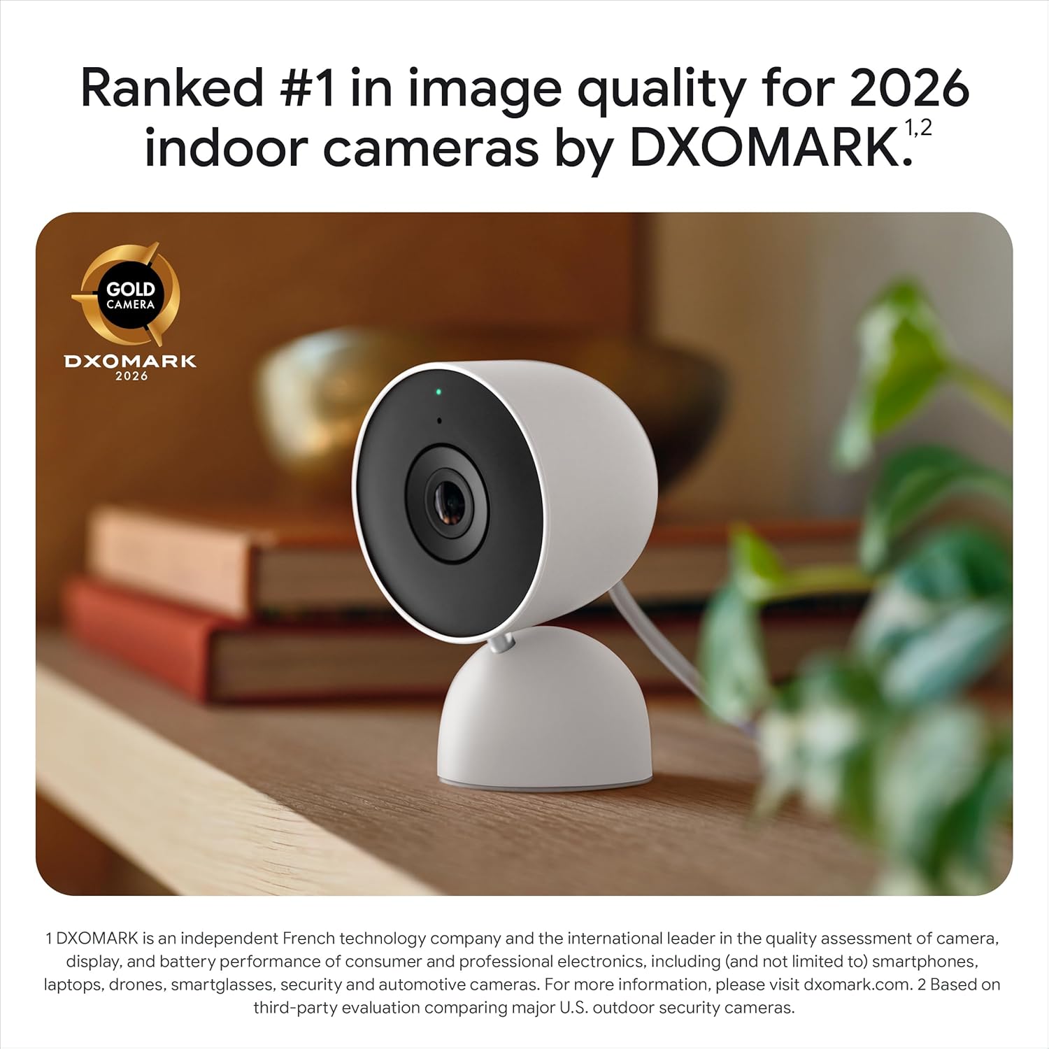 Google Nest Cam Indoor (Wired, 3rd Gen) - Security Camera with 2K Vide