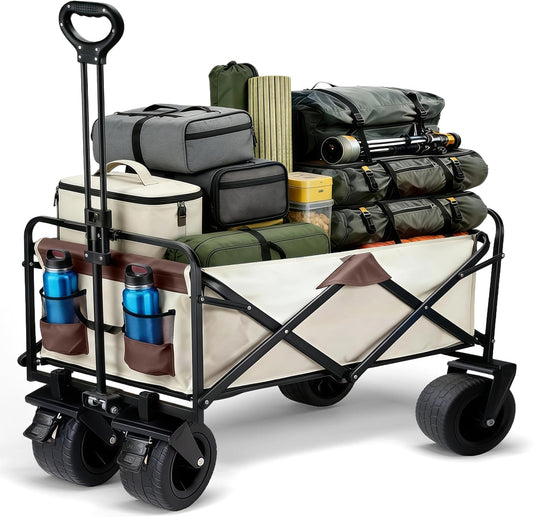 Collapsible Wagon with Thickened Wheels,Bear 560lbs Folding Heavy Duty