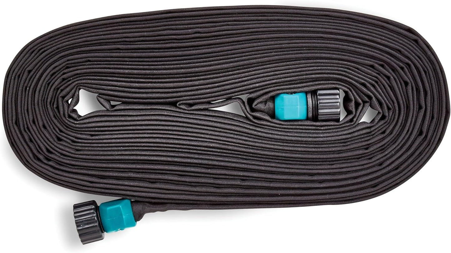 Gilmour 25' Black Flat Weeper Soaker Hose for Garden Beds, Drip Irrigation Outdoor Hose, Flexible Garden Hose for Vegetable Gardens, Flower Beds, Lawns, and Orchards