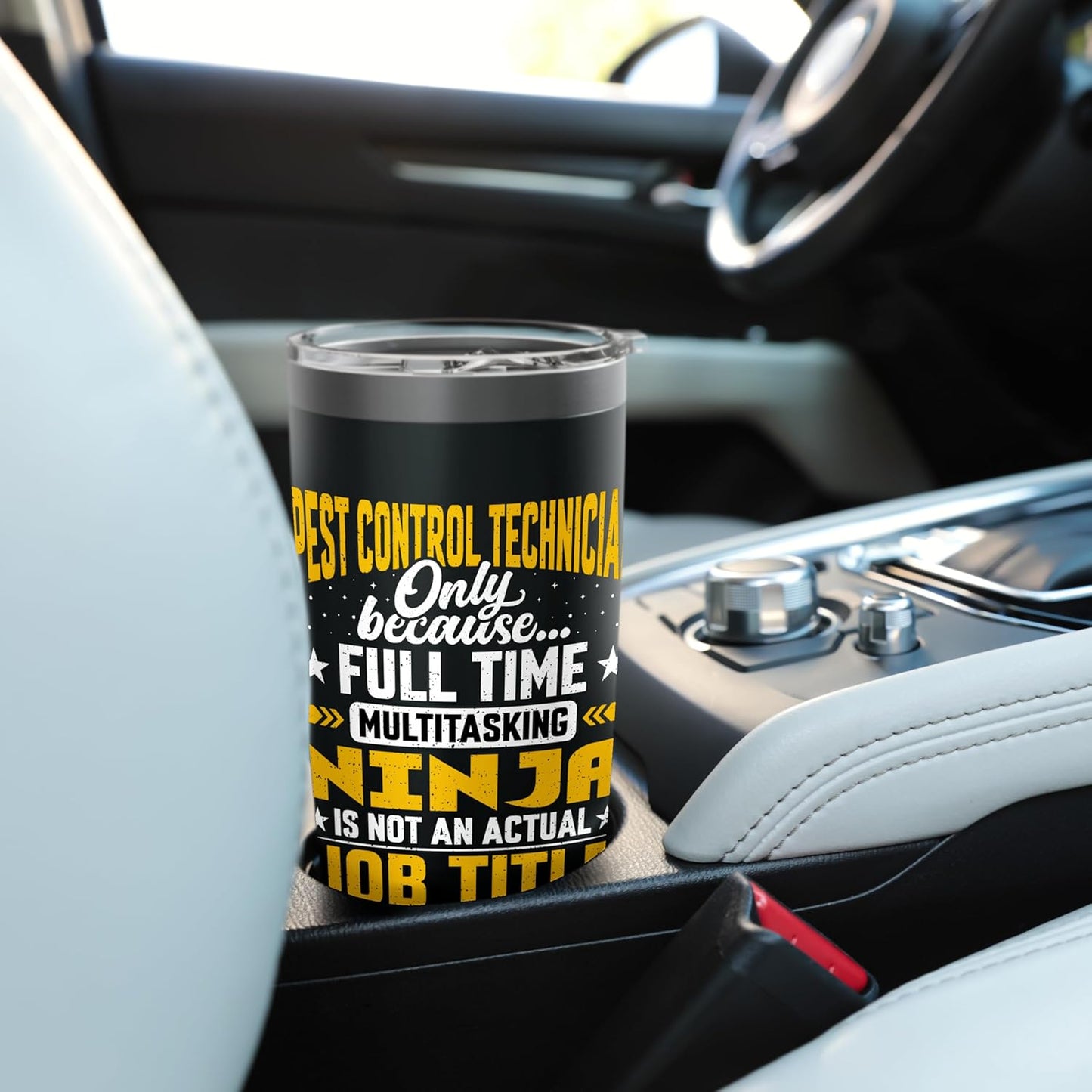 Funny Pest Control Technician Job Title Stainless Steel Insulated Tumbler