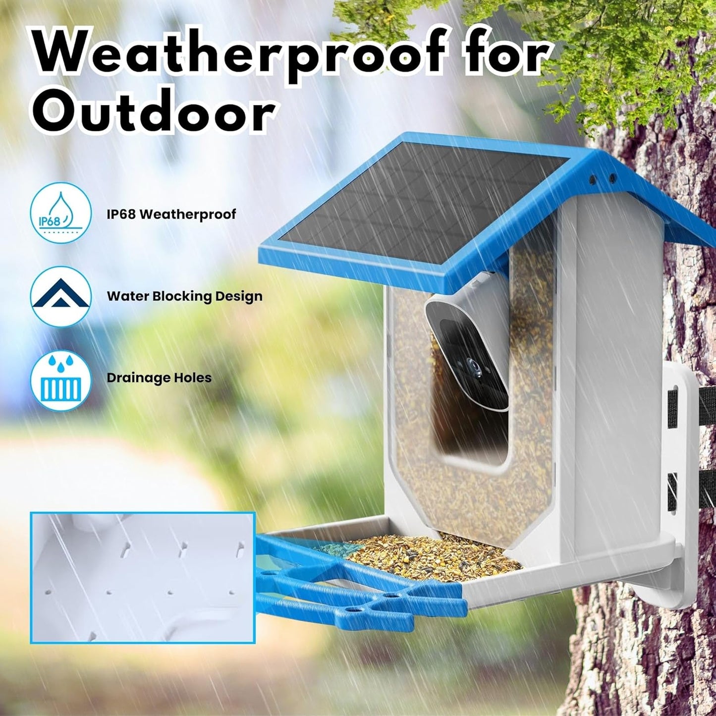 Smart Bird Feeder with Camera | HD Solar Powered Bird Feeder with Camera | Night Vision Camera with Motion Detection | WiFi Bird Cam is Perfect for Bird Lovers |