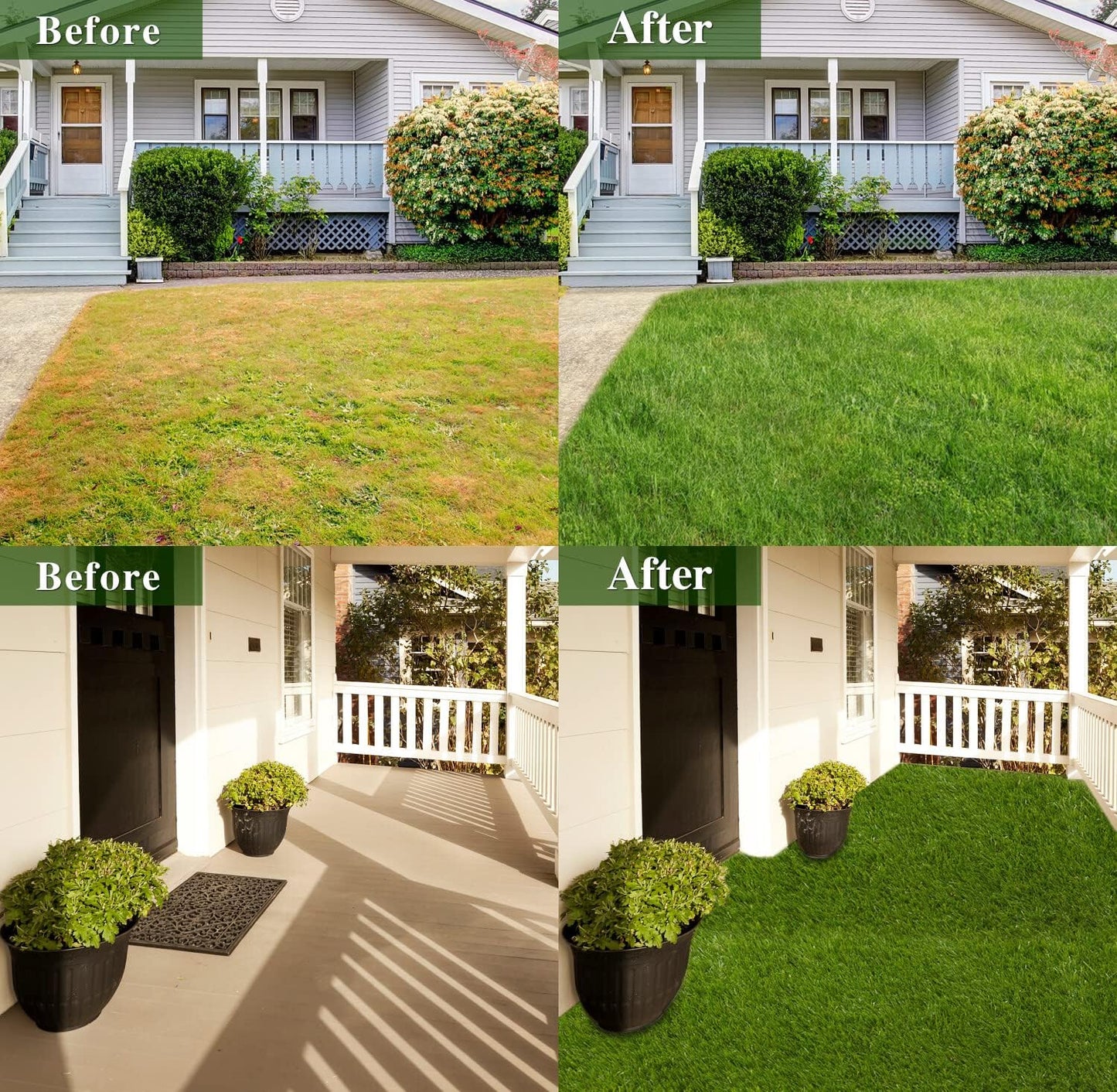Goasis Lawn Realistic Thick Artificial Grass Turf Lawn -Indoor Outdoor Garden Lawn Landscape Synthetic Grass Mat - Thick Fake Grass, 4FTX7FT(28 Square FT)