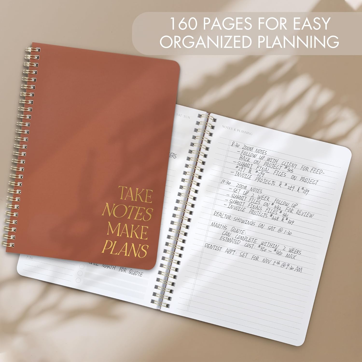 ZICOTO Beautiful Daily Planner And Notebook With Hourly Schedule - Aes