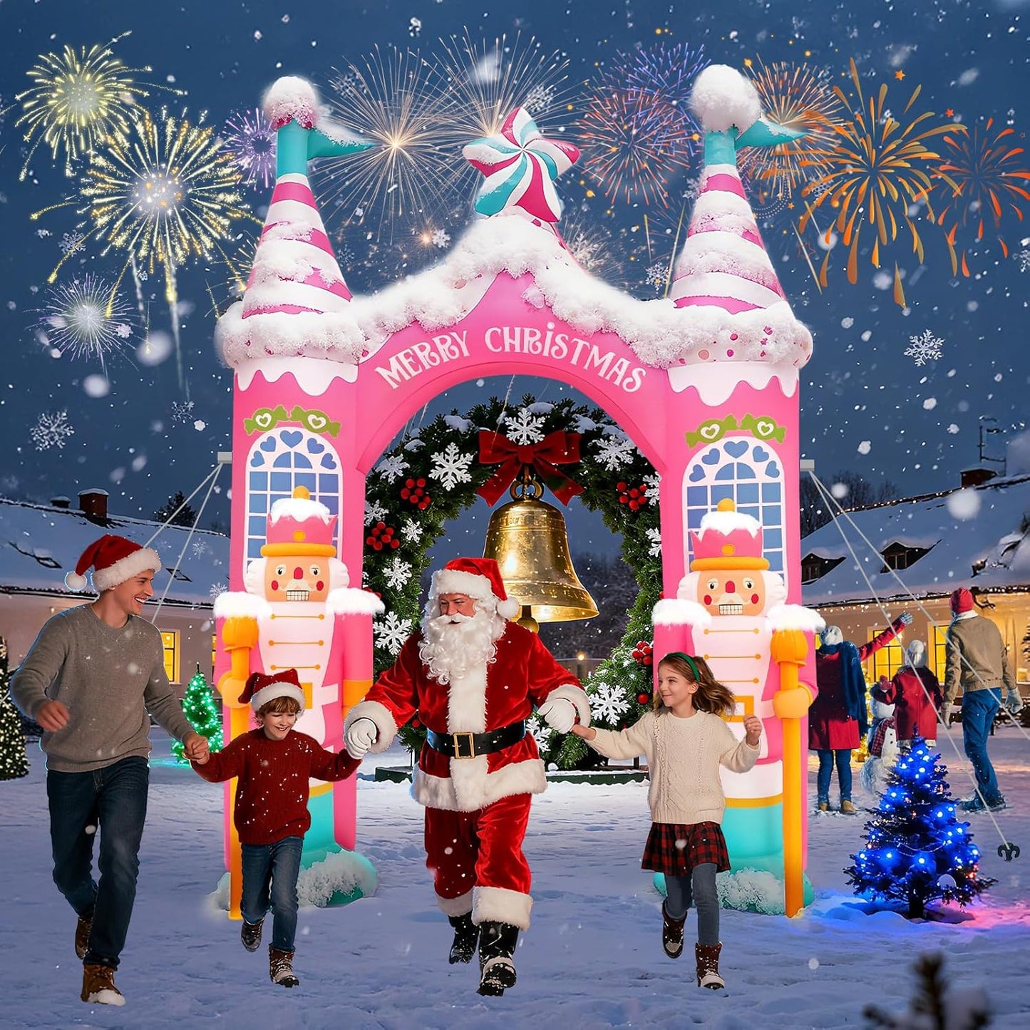 Evoio 12 FT Giant Christmas Archway Inflatables Nutcracker with LED Li