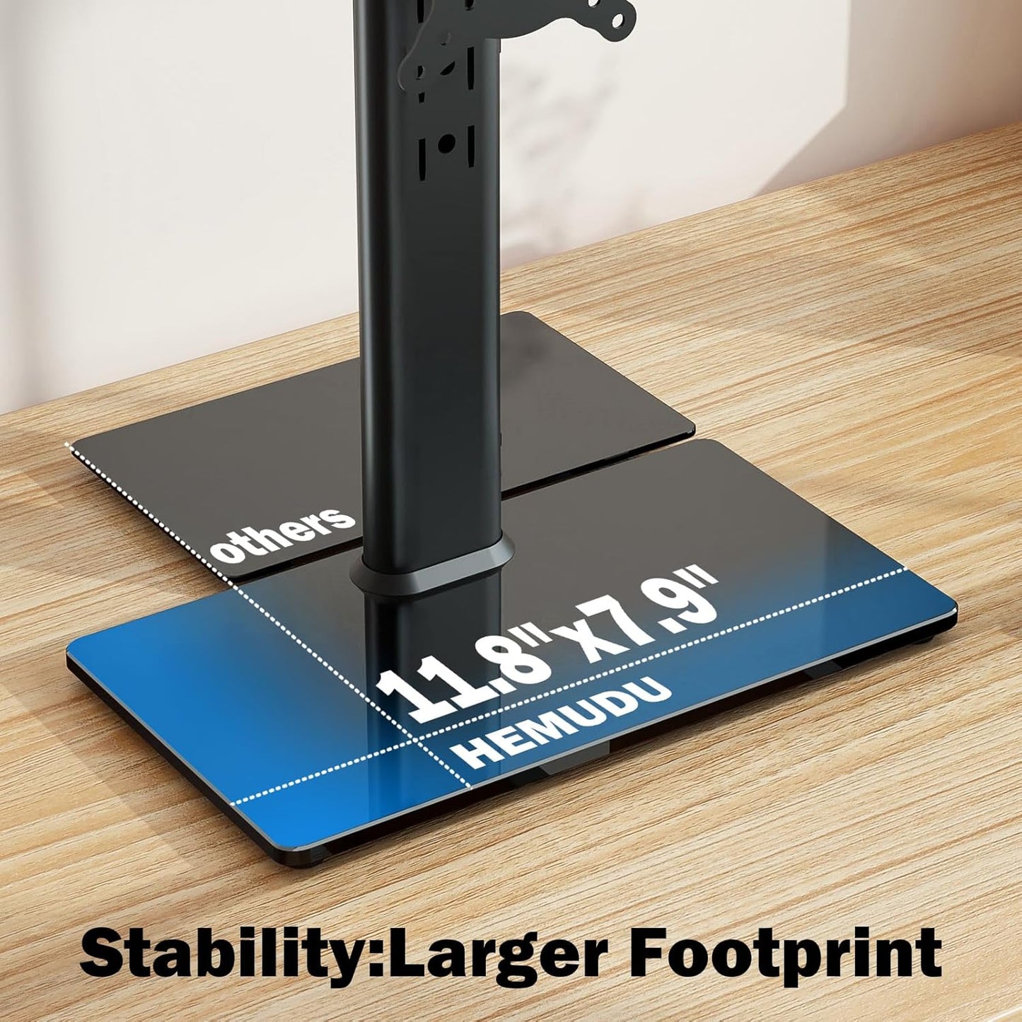 Single LCD Computer Monitor Free-Standing Desk Stand Mount Riser for 1