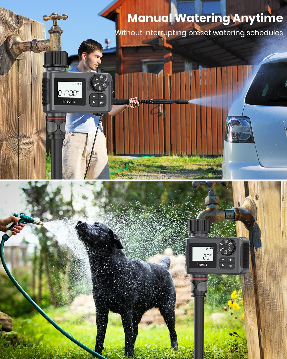 Outdoor Garden Hose Faucet Timers, Programmable Water Sprinkler Timer 