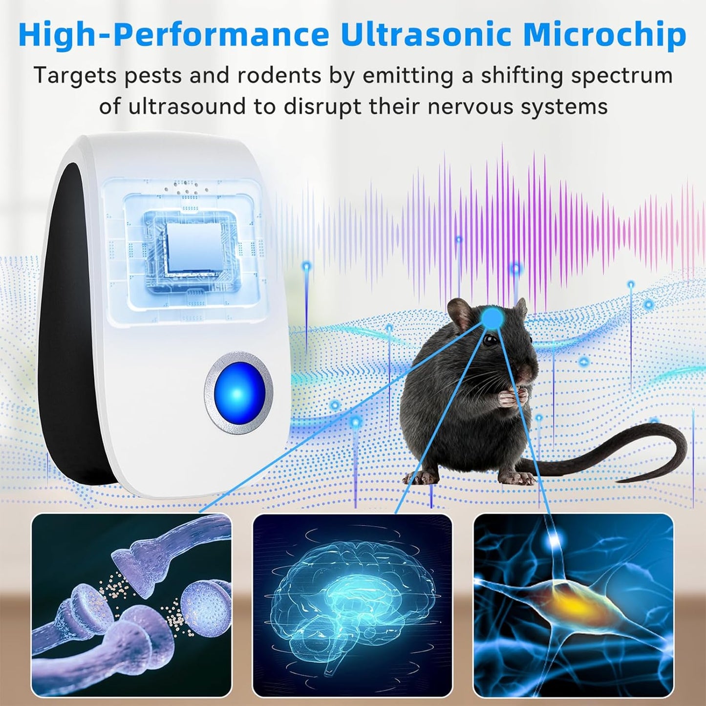Upgraded Ultrasonic Repellent, Indoor Pest Repellent, Electronic Plug 