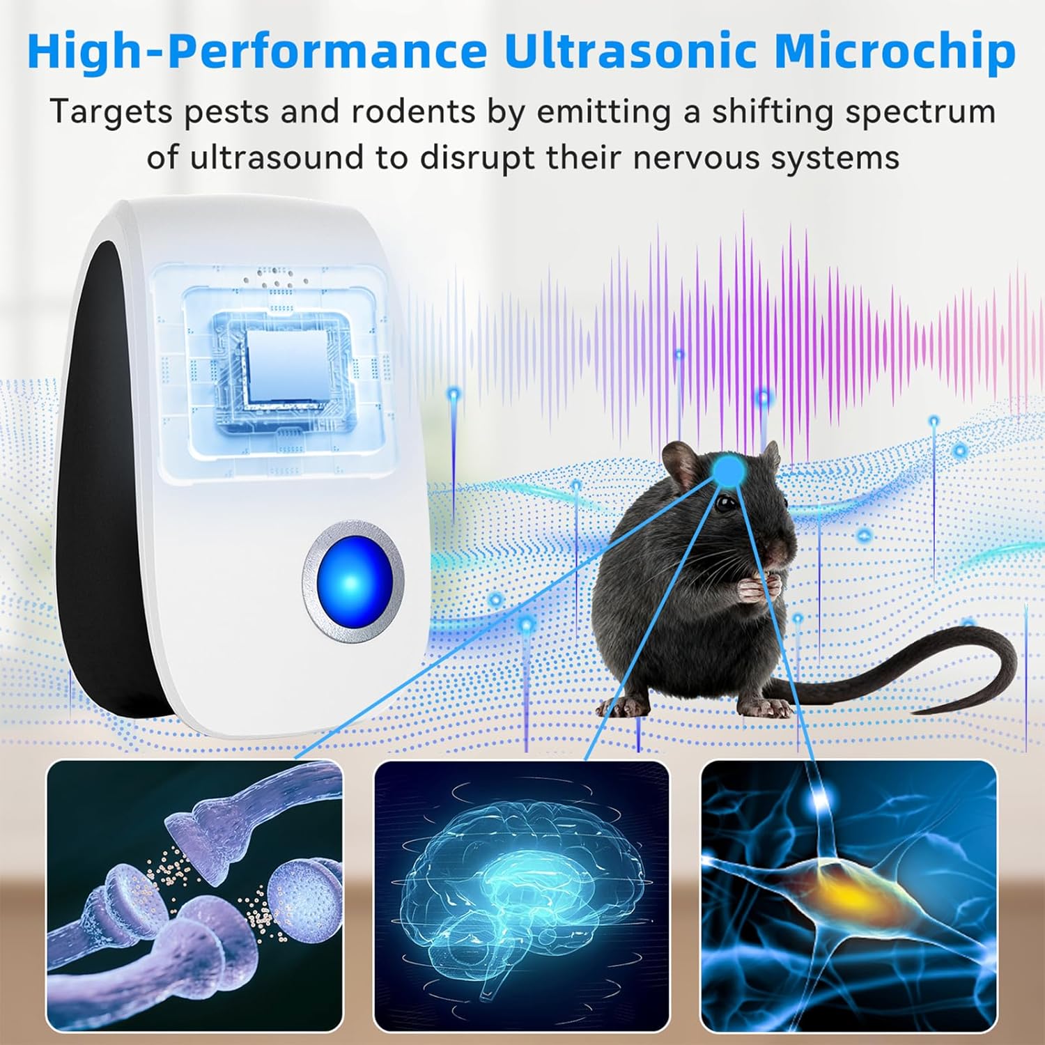 Upgraded Ultrasonic Repellent, Indoor Pest Repellent, Electronic Plug 