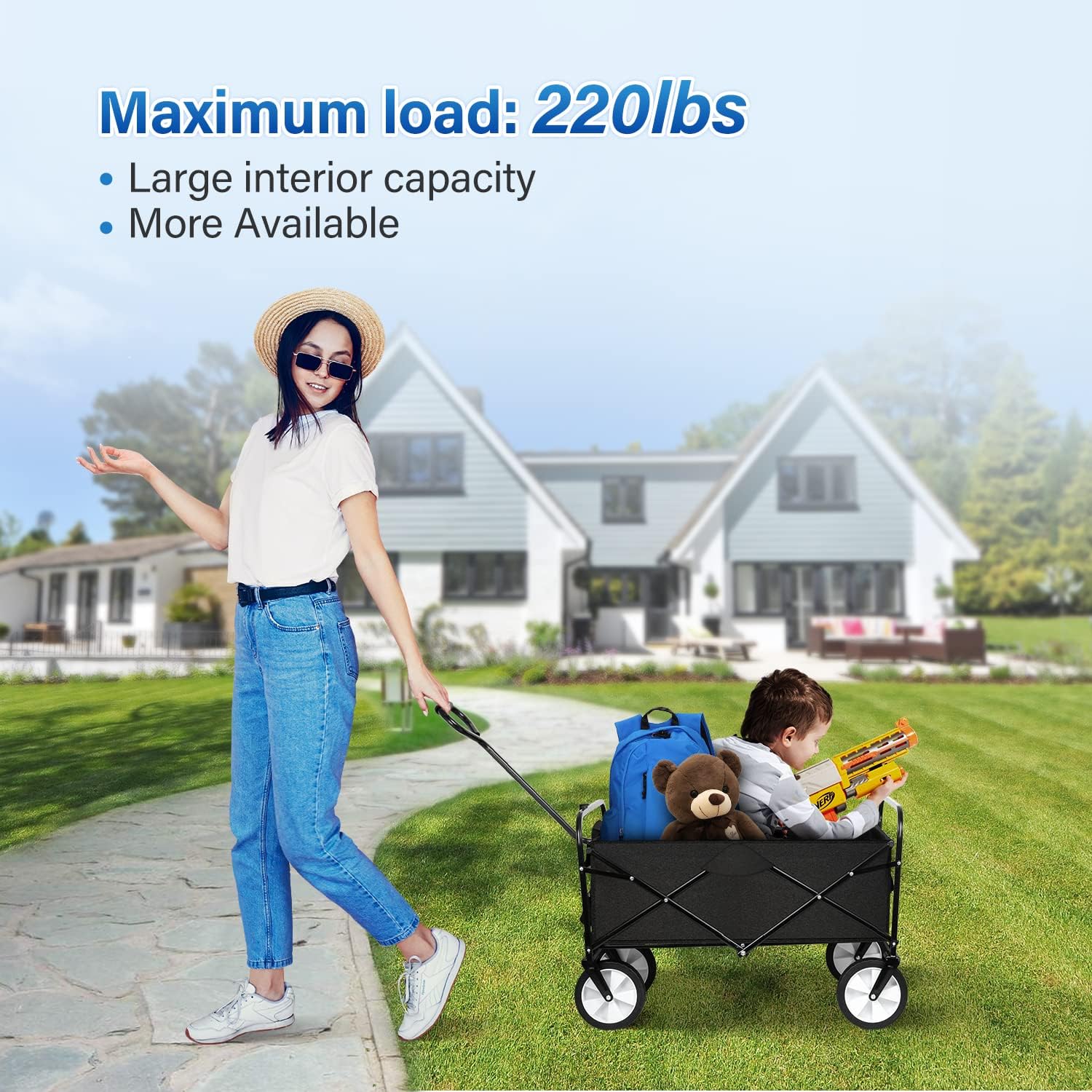 YSSOA Rolling Folding & Rolling Collapsible Garden Cart, Outdoor Campi