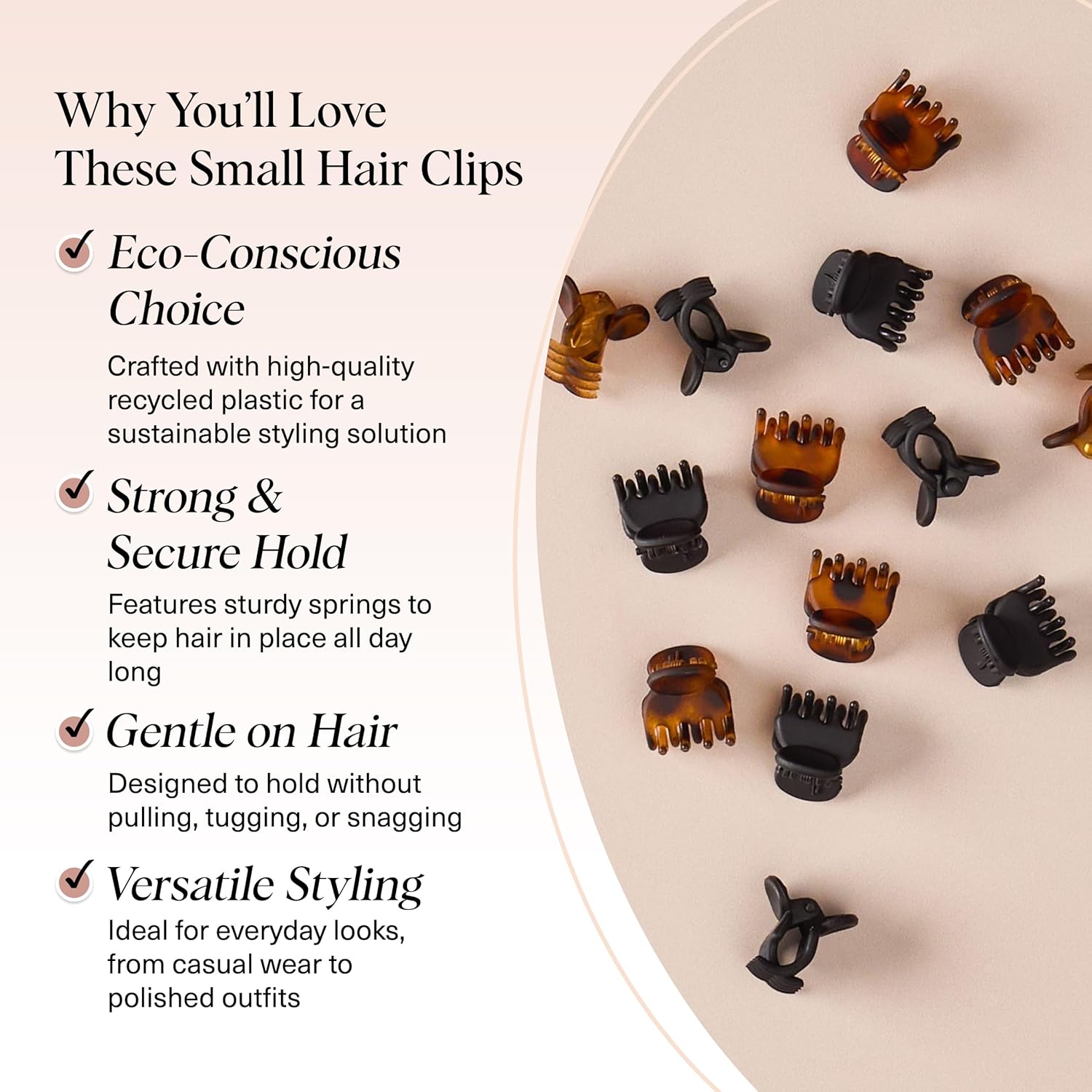 Kitsch Mini Claw Clips for Women - Stylish Small Hair Clips for Kids |