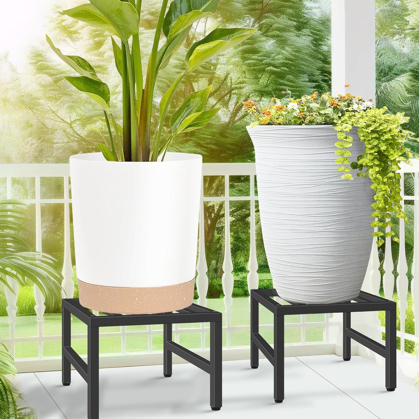 Plant Stand Indoor Outdoor, Heavy Duty Wrought Iron Pedestal Stands Me