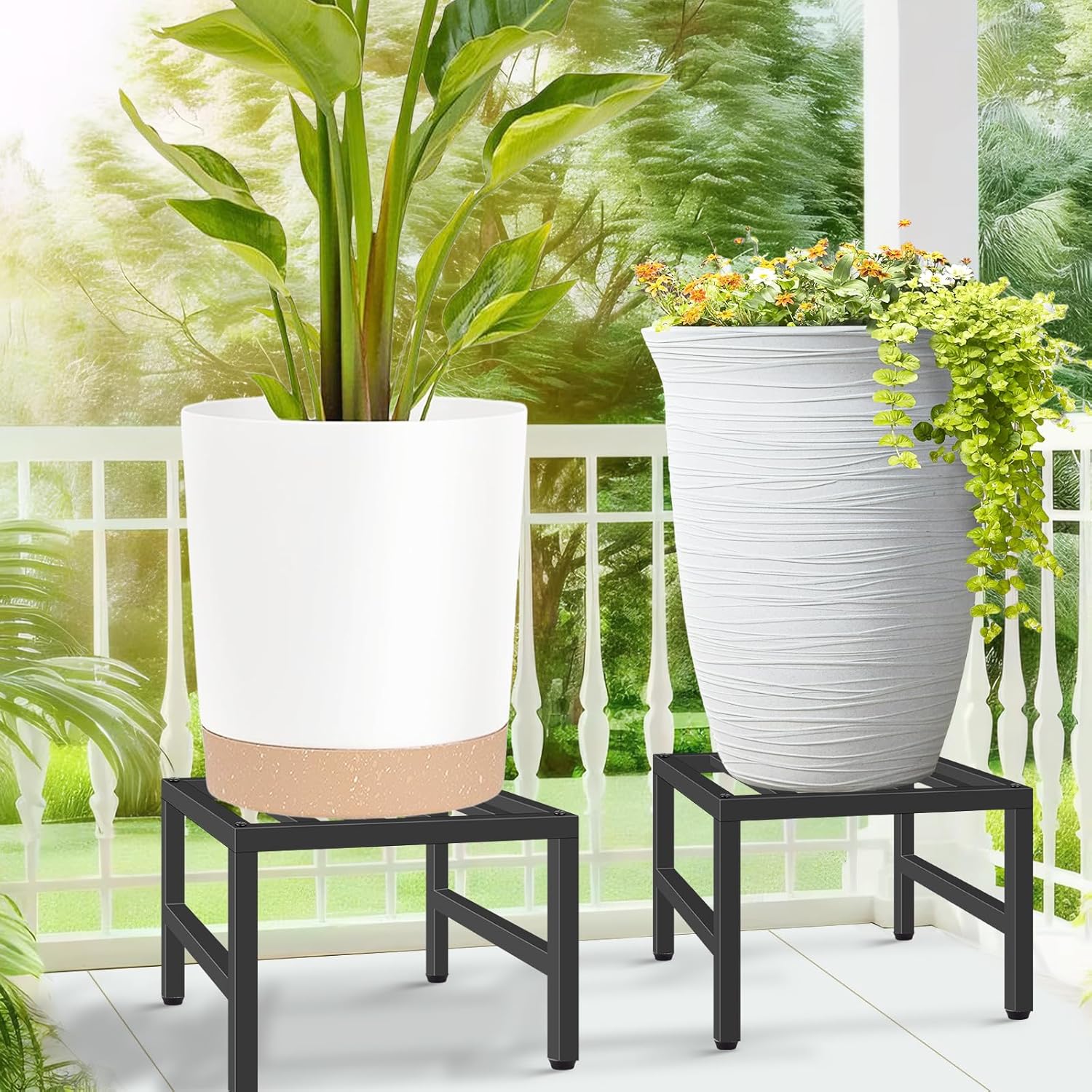 Plant Stand Indoor Outdoor, Heavy Duty Wrought Iron Pedestal Stands Me