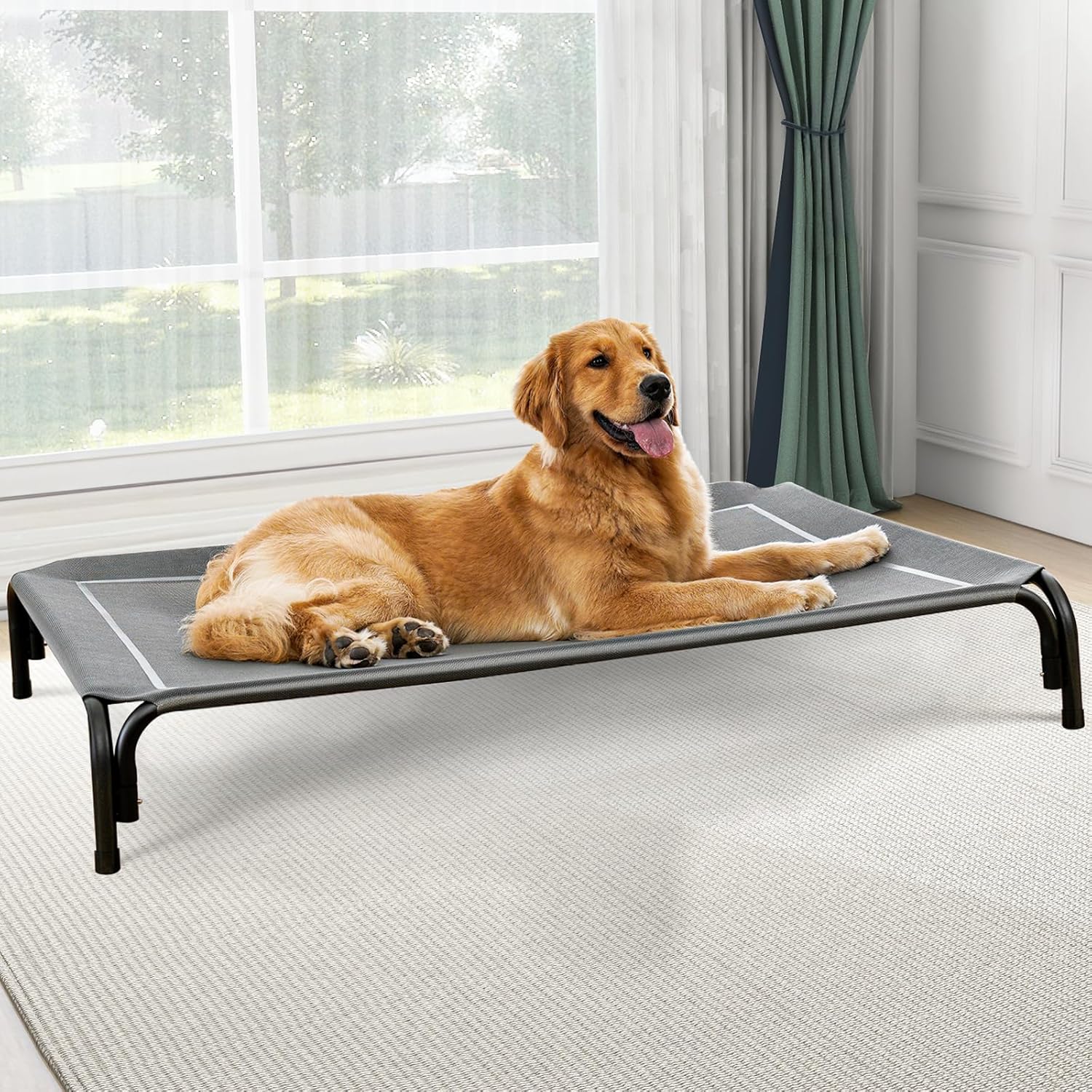 Elevated Dog Bed, Raised Outdoor Dog Bed for Large Sized Dogs, Portabl