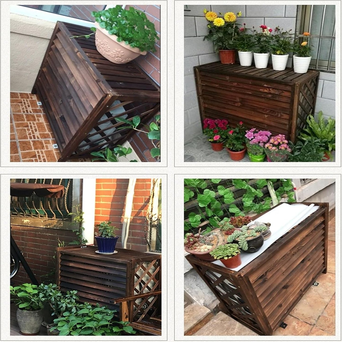 Air Conditioner Flower Stand,Freestanding Louvered Space Divider,Air C