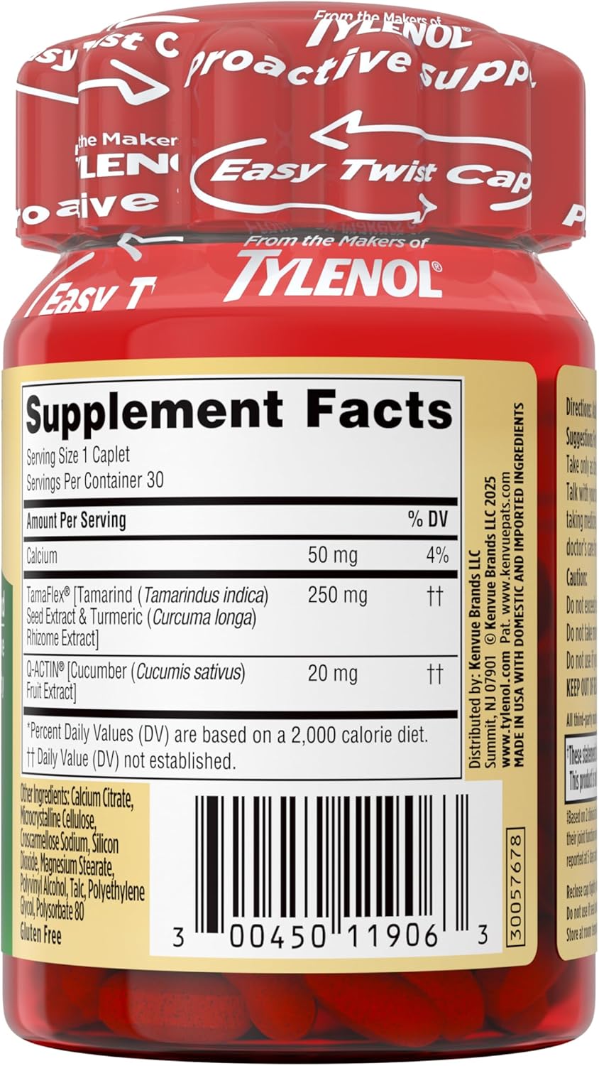 Tylenol Proactive Support* Muscle & Joint Supplement, Drug-Free Daily 