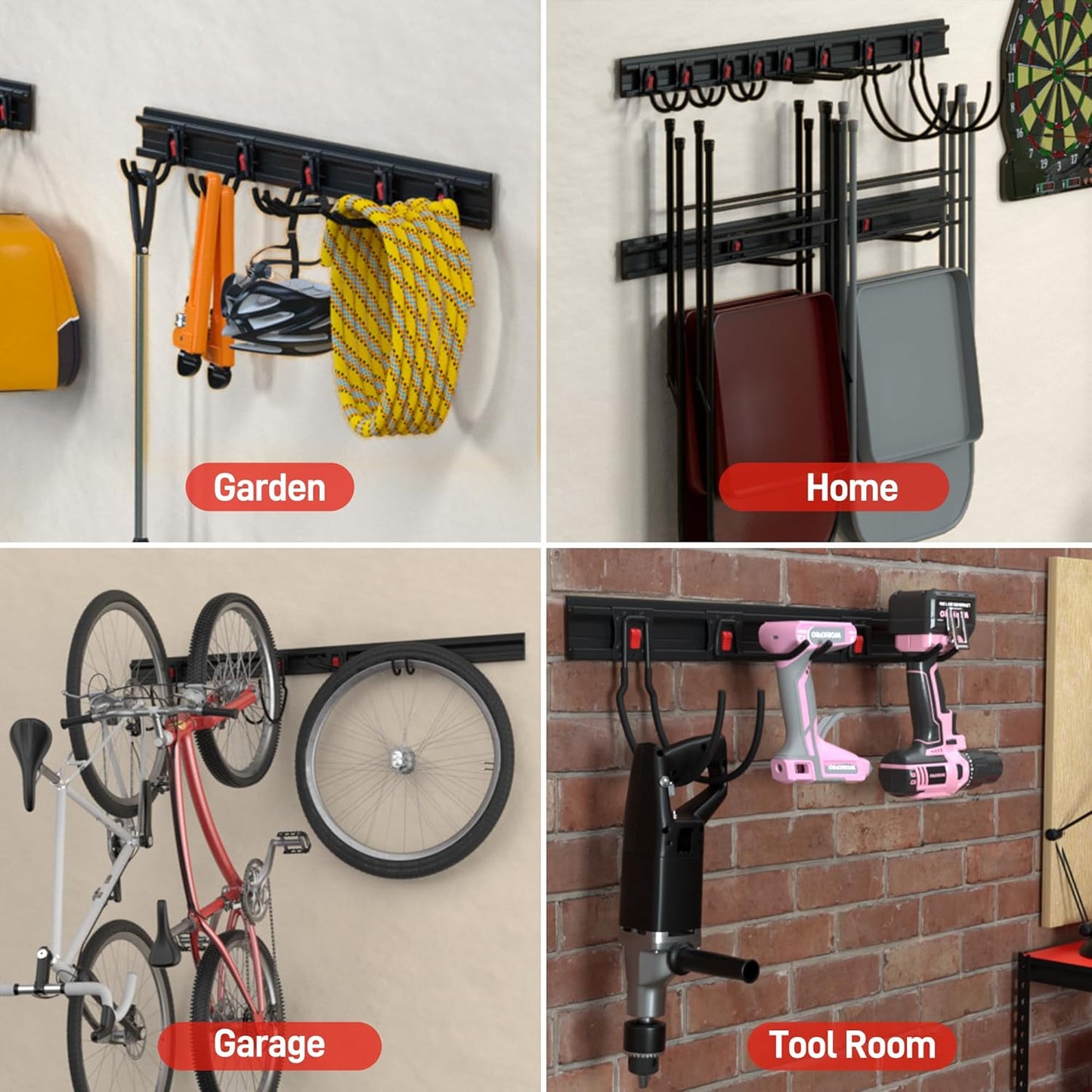 WORKPRO Garage Tool Organizer Wall Mount, Garage Organization Garden T