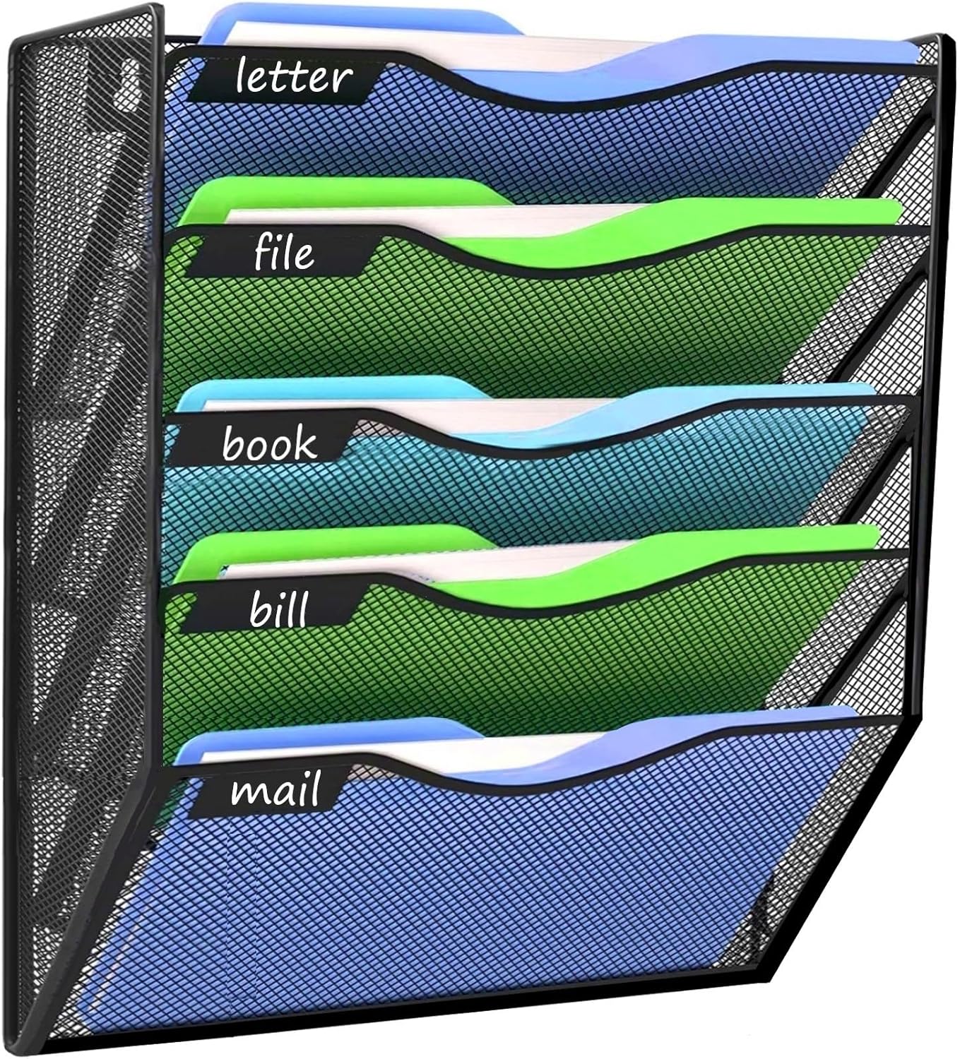 Kuntine.B Wall File Organizer Office Hanging Magazine Holder Wall File