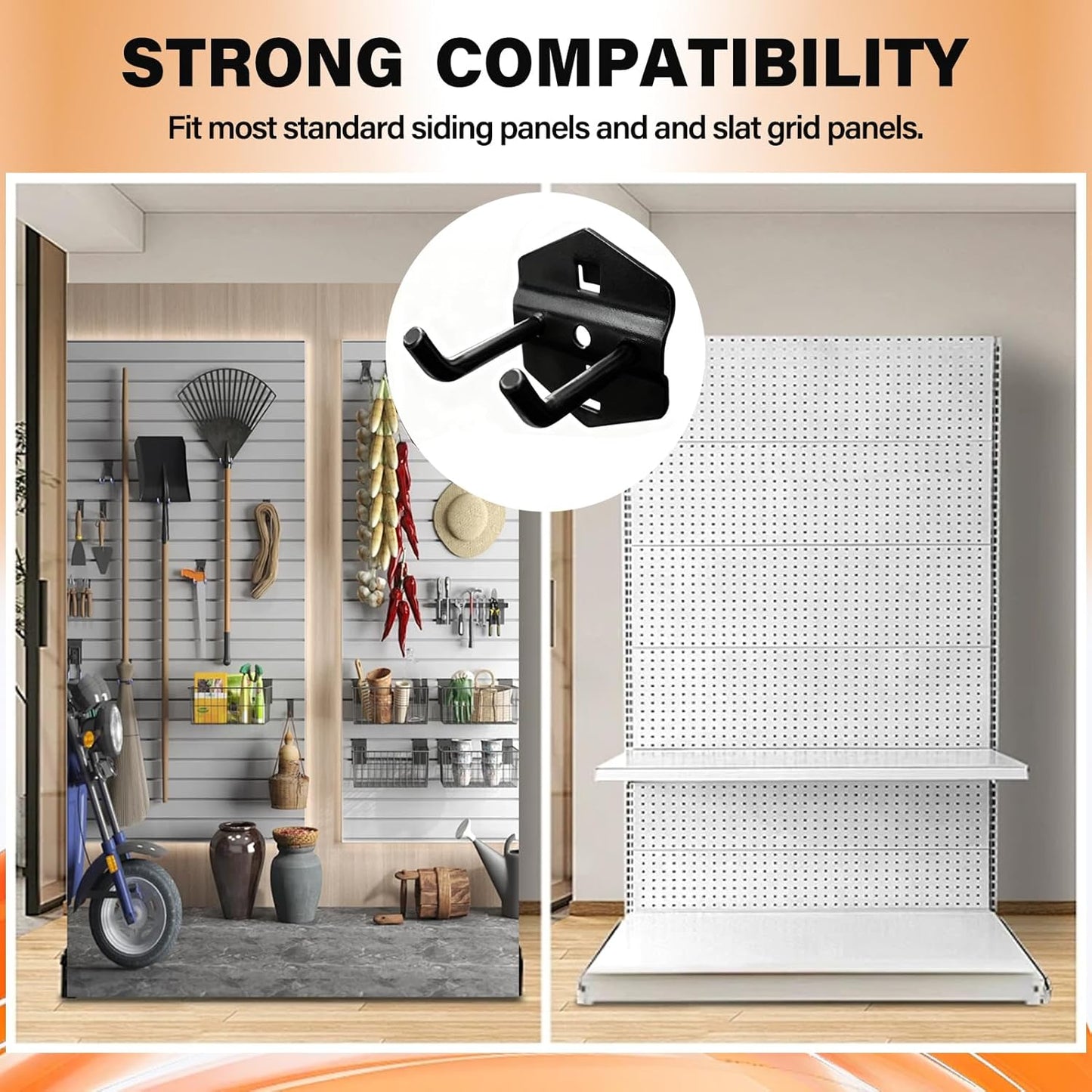 2 Pack Heavy Duty Steel Garage Storage Hooks, 2inch Large Utility Stee