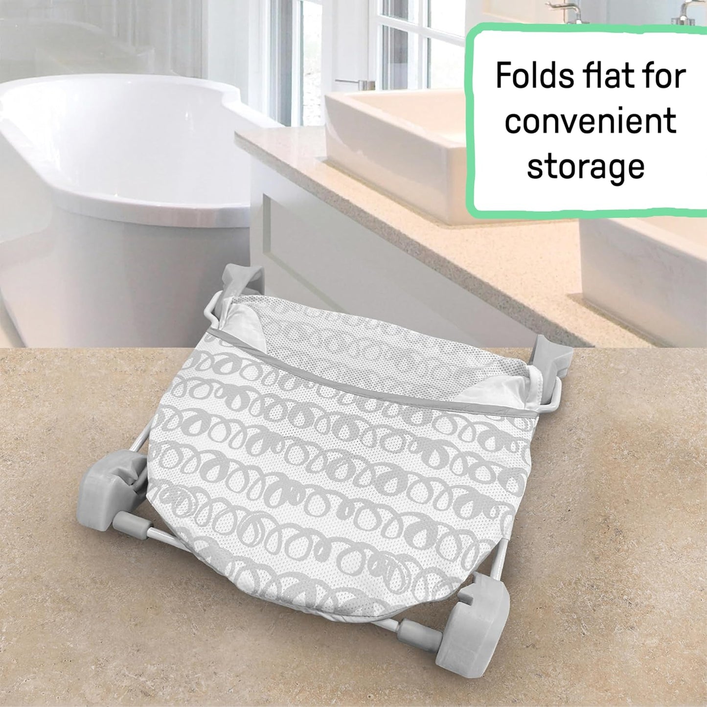 Ingenuity Foldaway 2-Position Baby Bath Seat, Adjustable Support for S