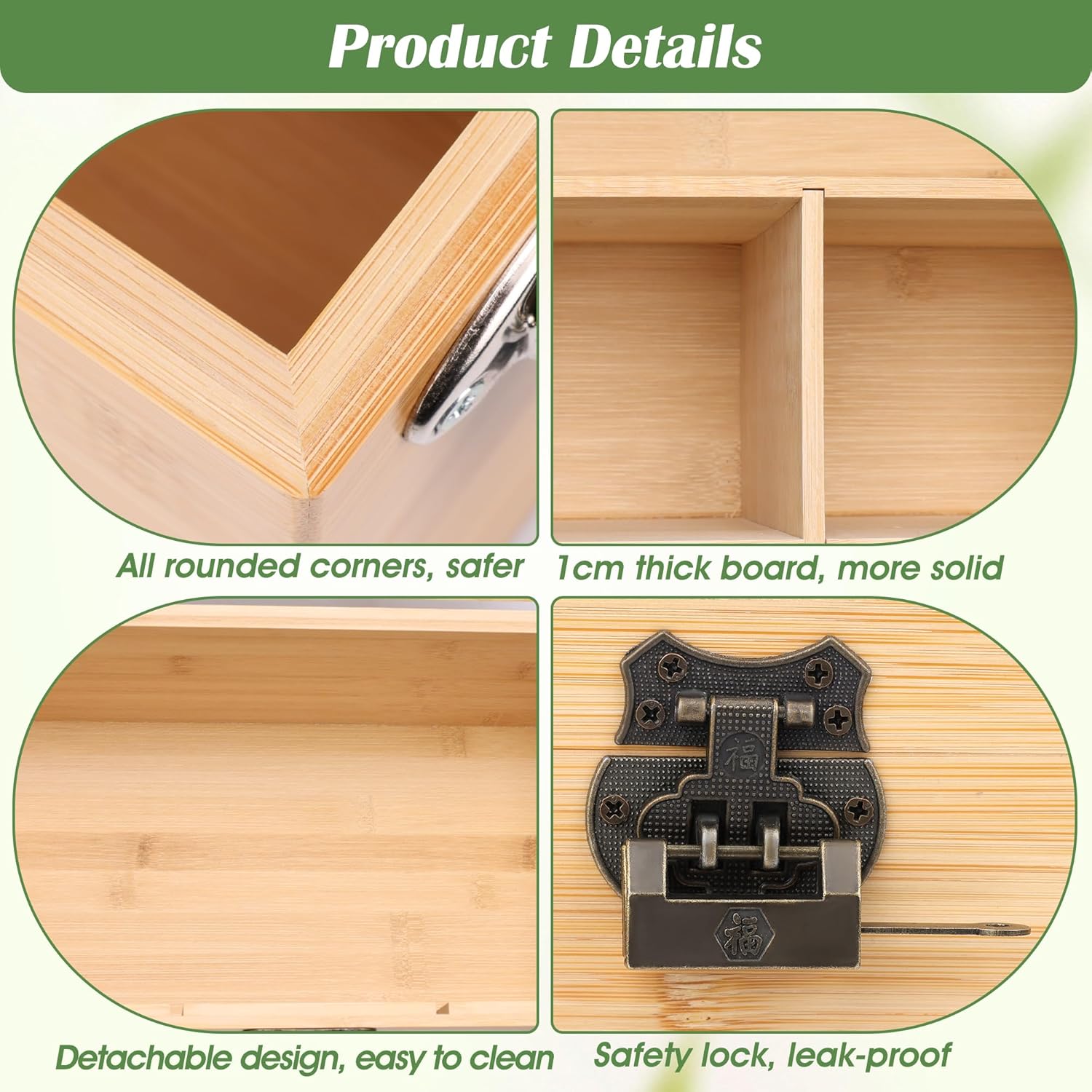 Luxiv Bamboo Seed Saving Box, Wood Seed Storage Organizer Box Large Se