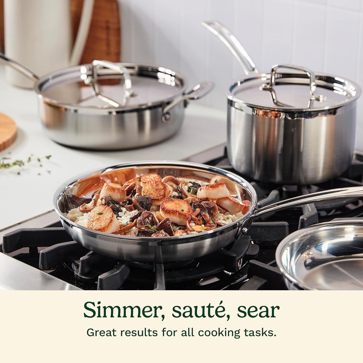 Cuisinart 12-Piece MultiClad Pro Triple Ply Stainless Stainless Steel 