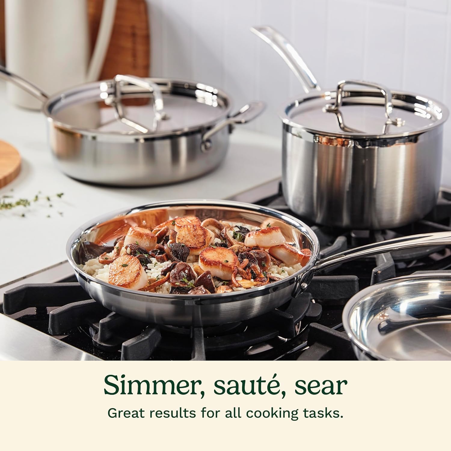Cuisinart 12-Piece MultiClad Pro Triple Ply Stainless Stainless Steel 