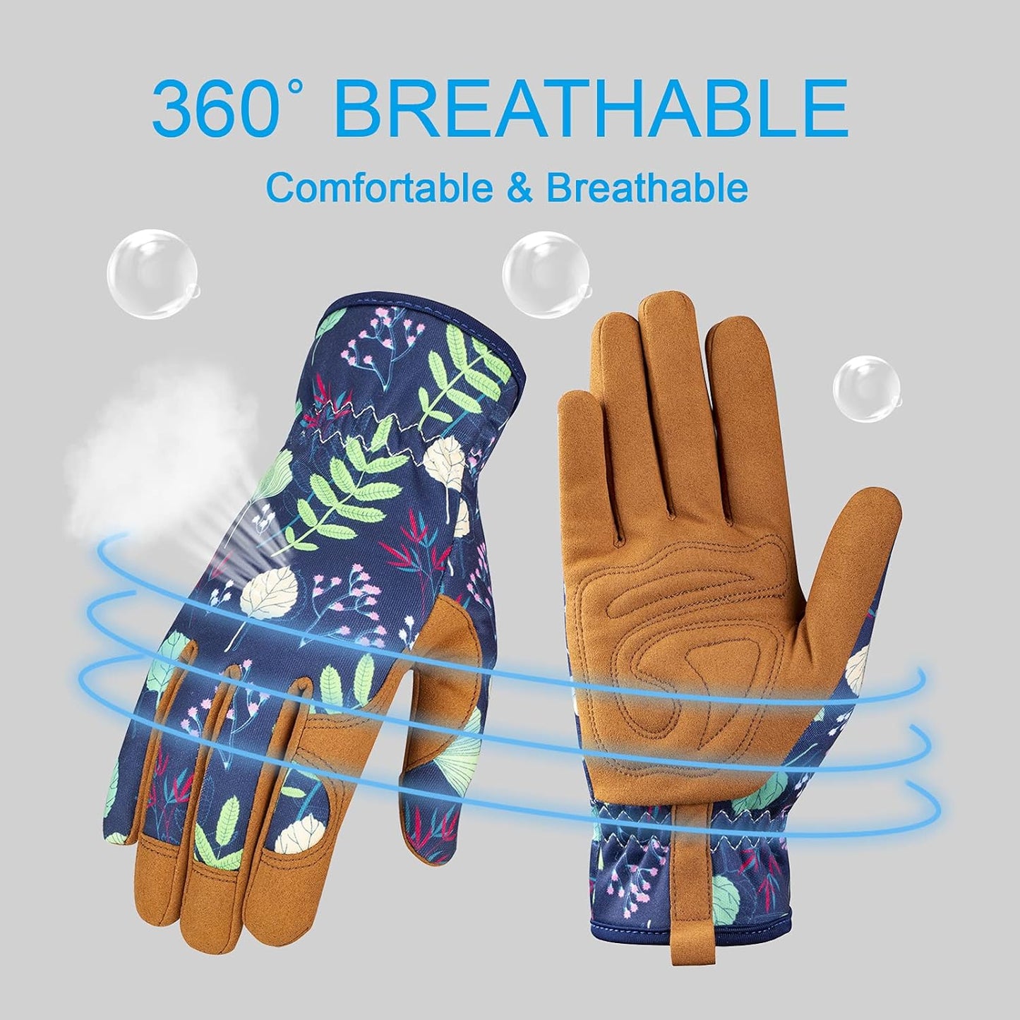 Bamllum Leather Gardening Gloves for Women - Working Gloves for Weedin