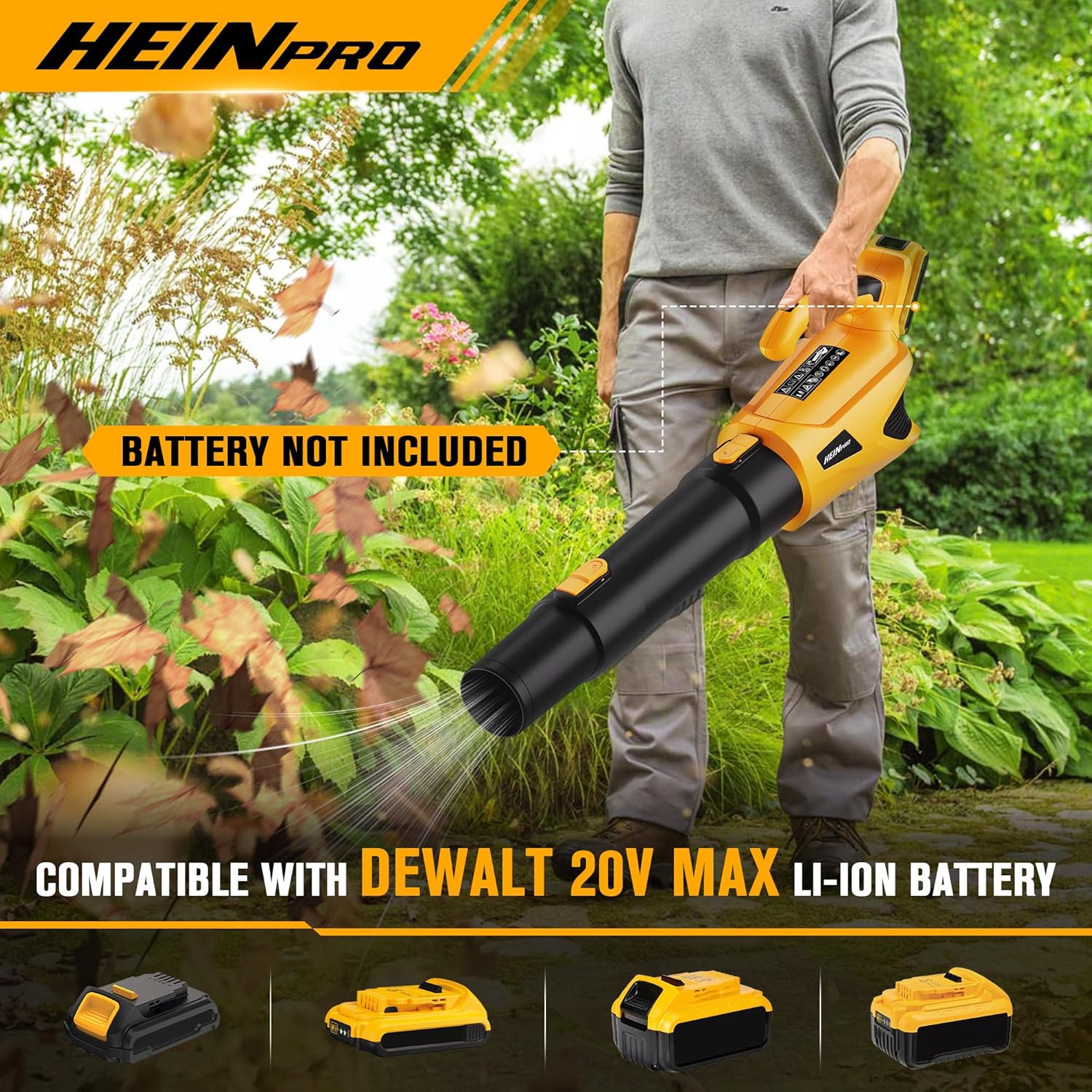 Cordless Leaf Blower Compatible with Dewalt 20V Max Battery, 500CFM/15