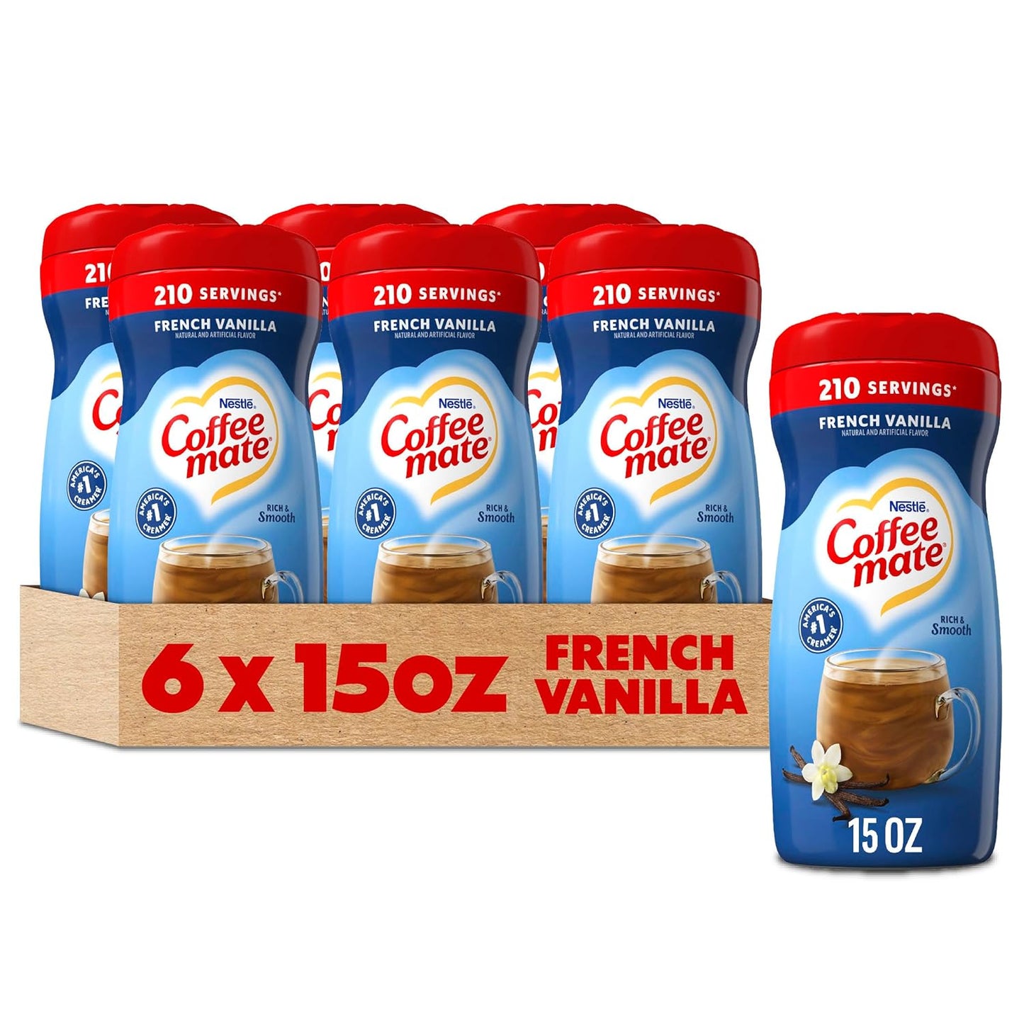 Coffee-mate French Vanilla Powdered Coffee Creamer, 15-Ounce Packages 