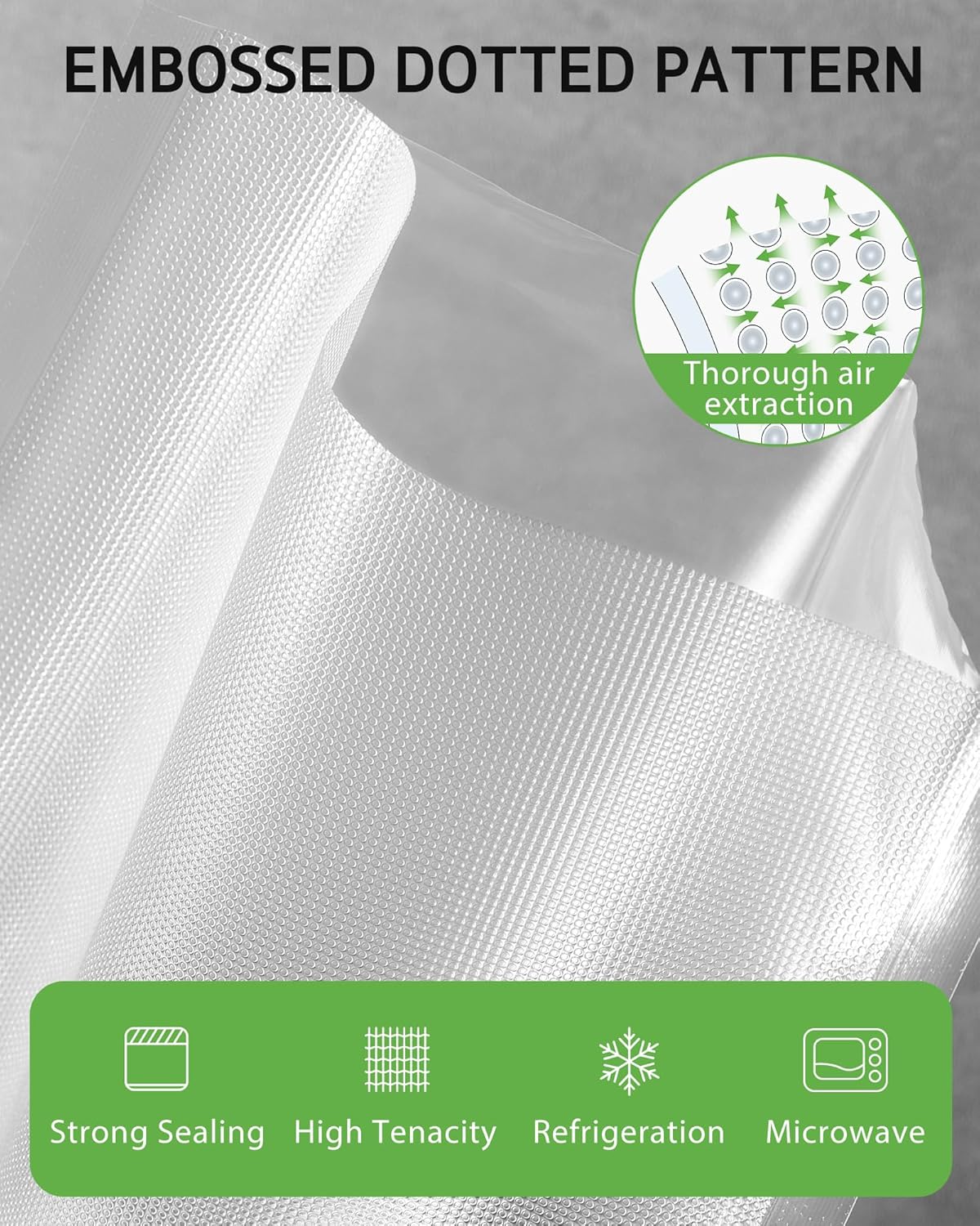 Syntus 11" x 150' Vacuum Sealer Bags for Food with Cutter, Vacuum Sealer Bags Roll Keeper BPA-free Heavy-duty Commercial Grade for Food Storage, Meal Prep and Sous Vide