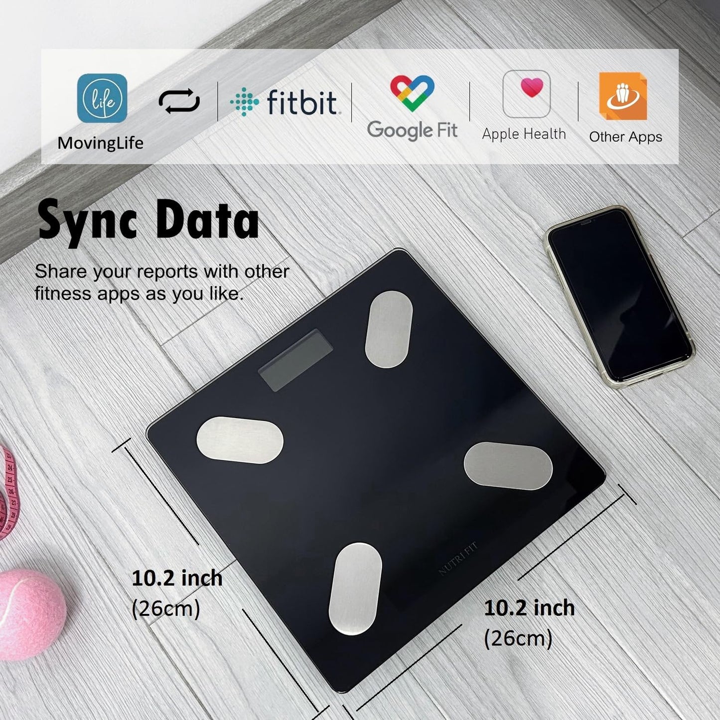 NUTRI FIT Smart Scale for Body Weight Body Composition Monitor, Bathro