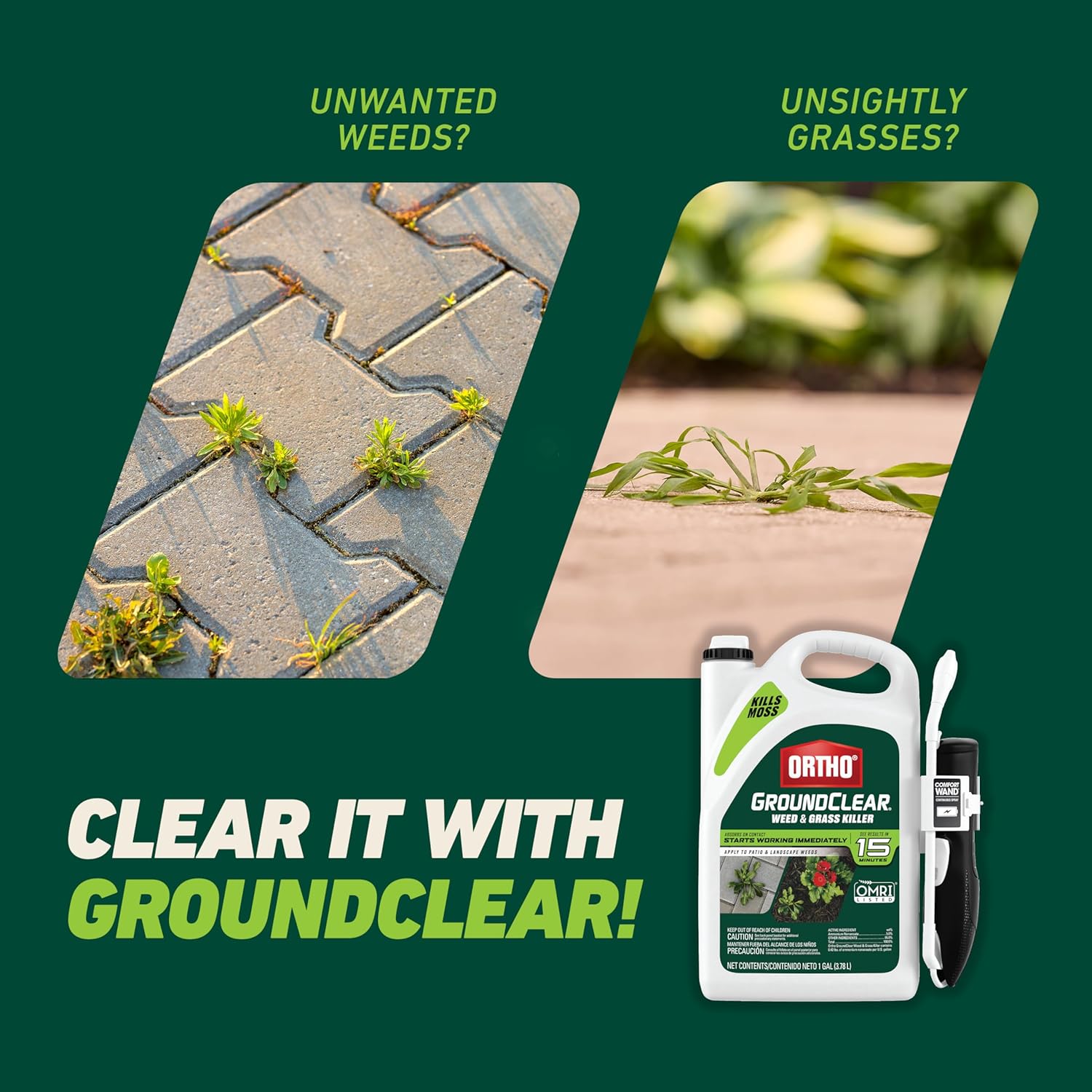 Ortho GroundClear Weed & Grass Killer with Comfort Wand - Kills Dandel