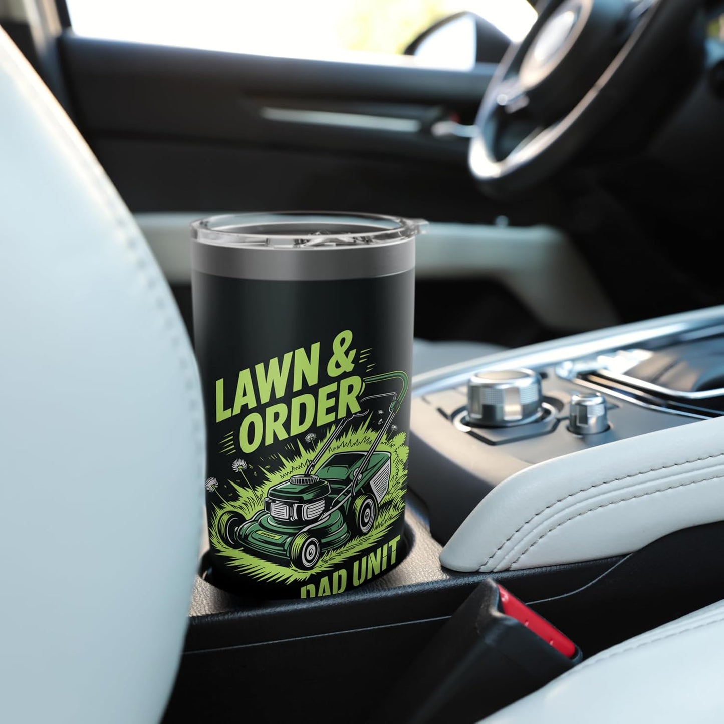 Lawn & Order Dad Unit Funny Landscaping Mowing Pun for Dad Stainless Steel Insulated Tumbler