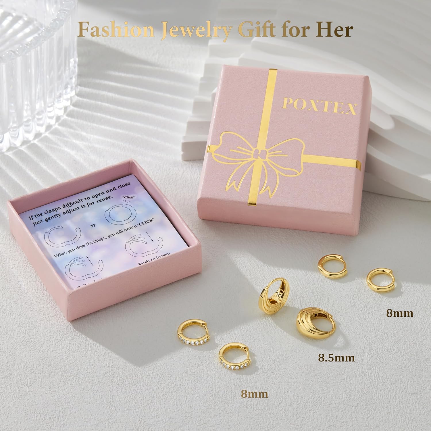 Small Sterling Silver Huggie Hoop Earrings Set for Women, Hypoallergen