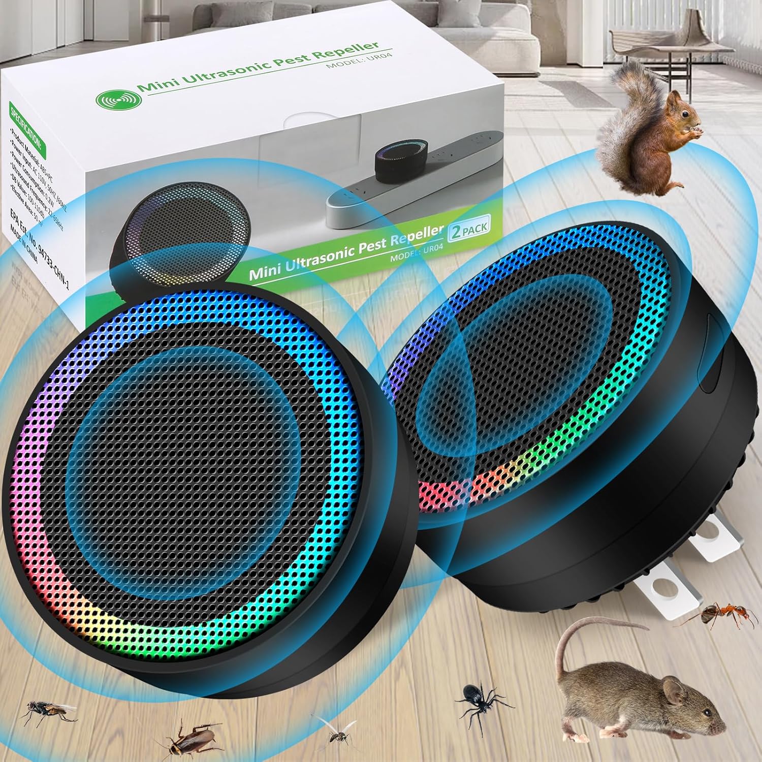 Ultrasonic Pest Control Repellent, Insect Indoor Repellent Plug in, 20