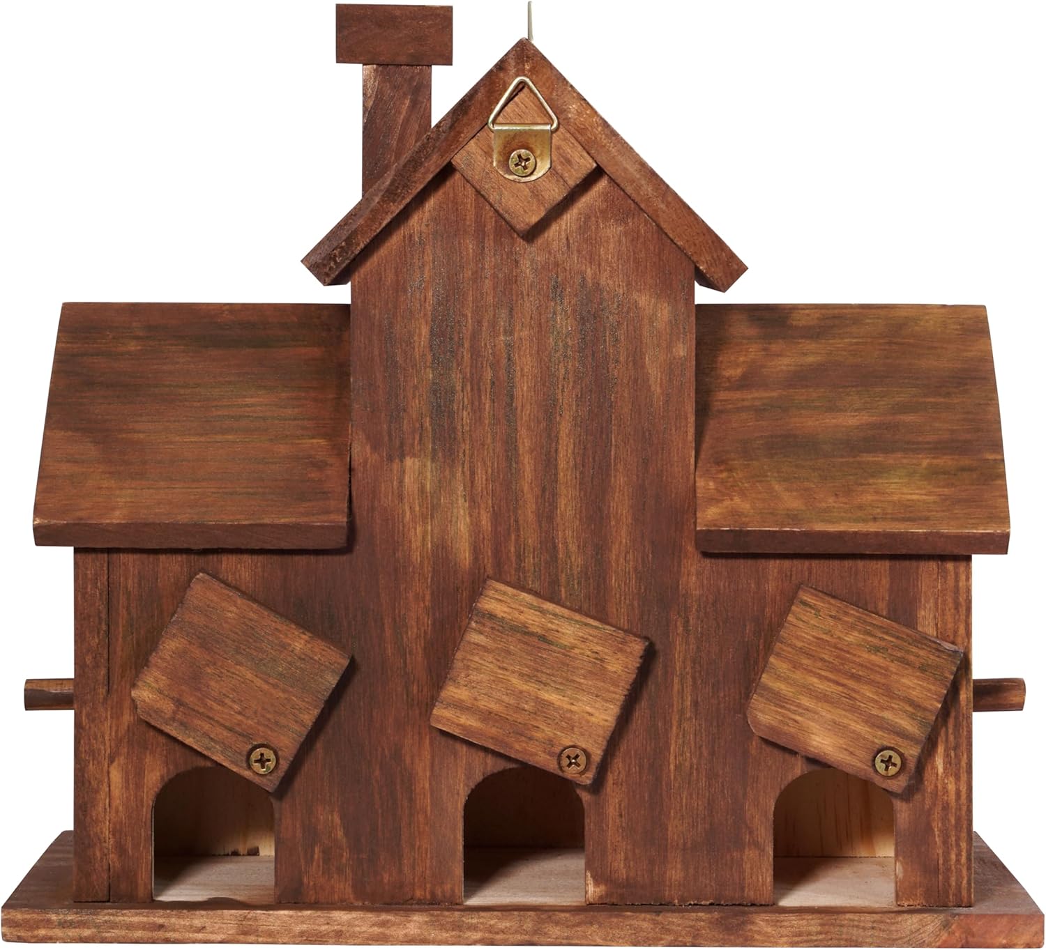 MIXUMON Bird Houses for Outside with Bird Feeder, Outdoor 3 Hole Bird 