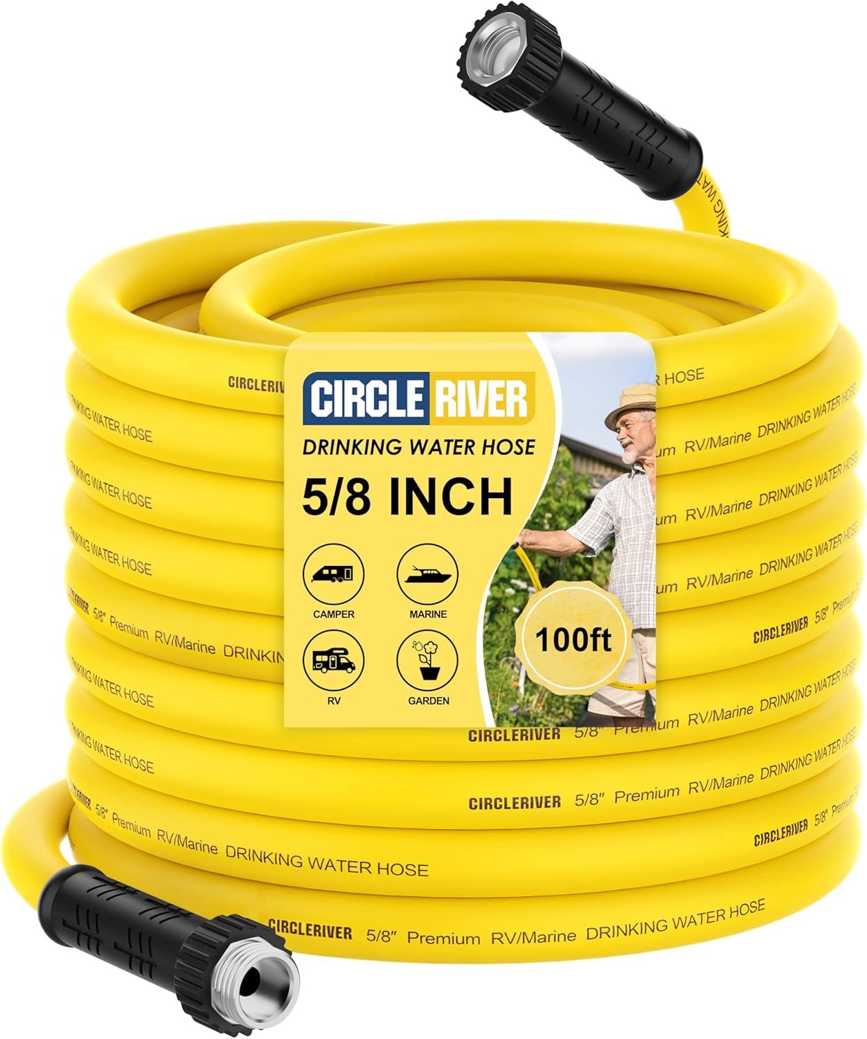 RV Drinking Water Hose 100FT with Storage Bag, 5/8" Premium Fresh Wate
