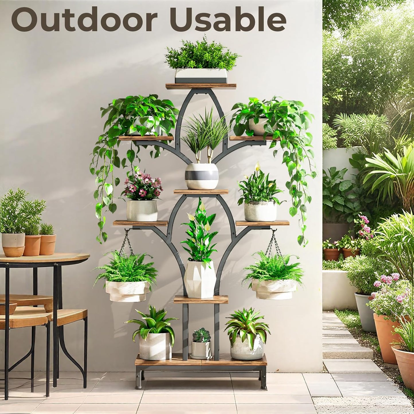 Plant Stand Indoor with 4 Grow Lights - 63" Tall Plant Shelf- 8 Tiered